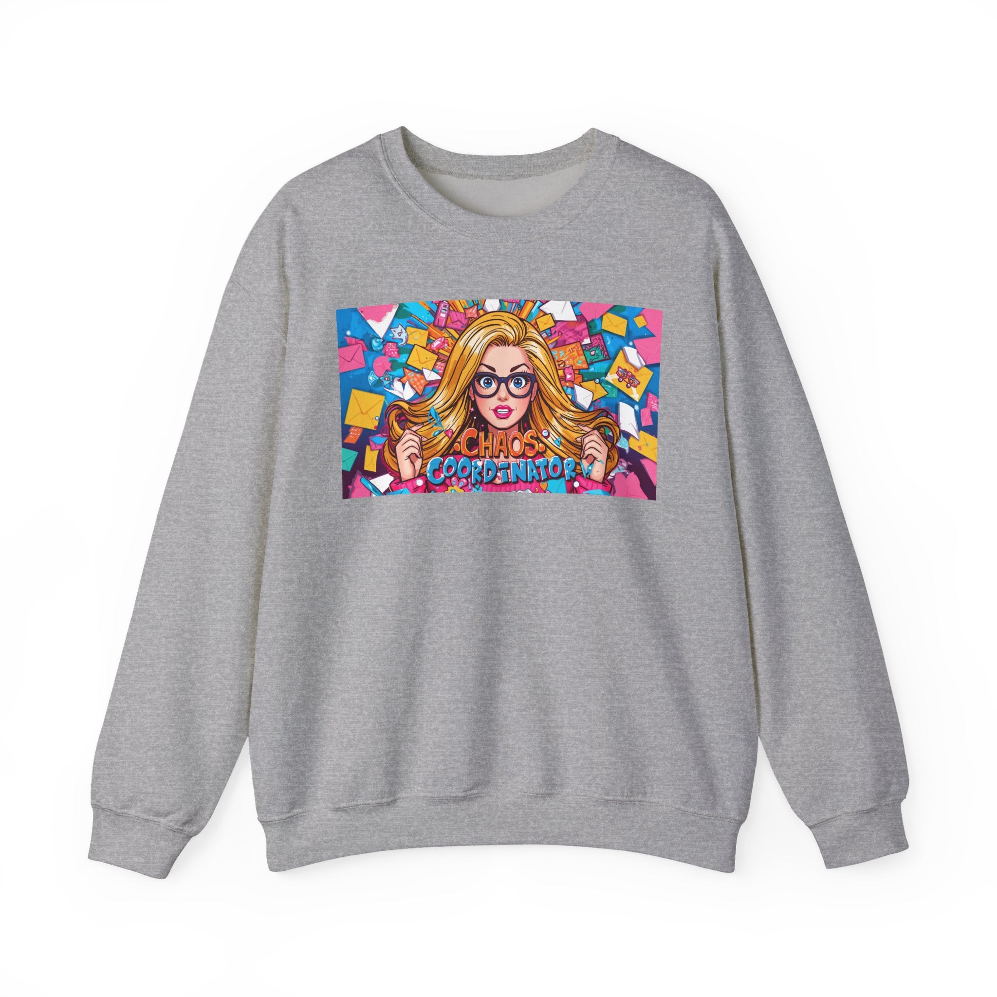 Crewneck Sweatshirt — Colorful ‘Chaos Coordinator’ Pop Art Graphic