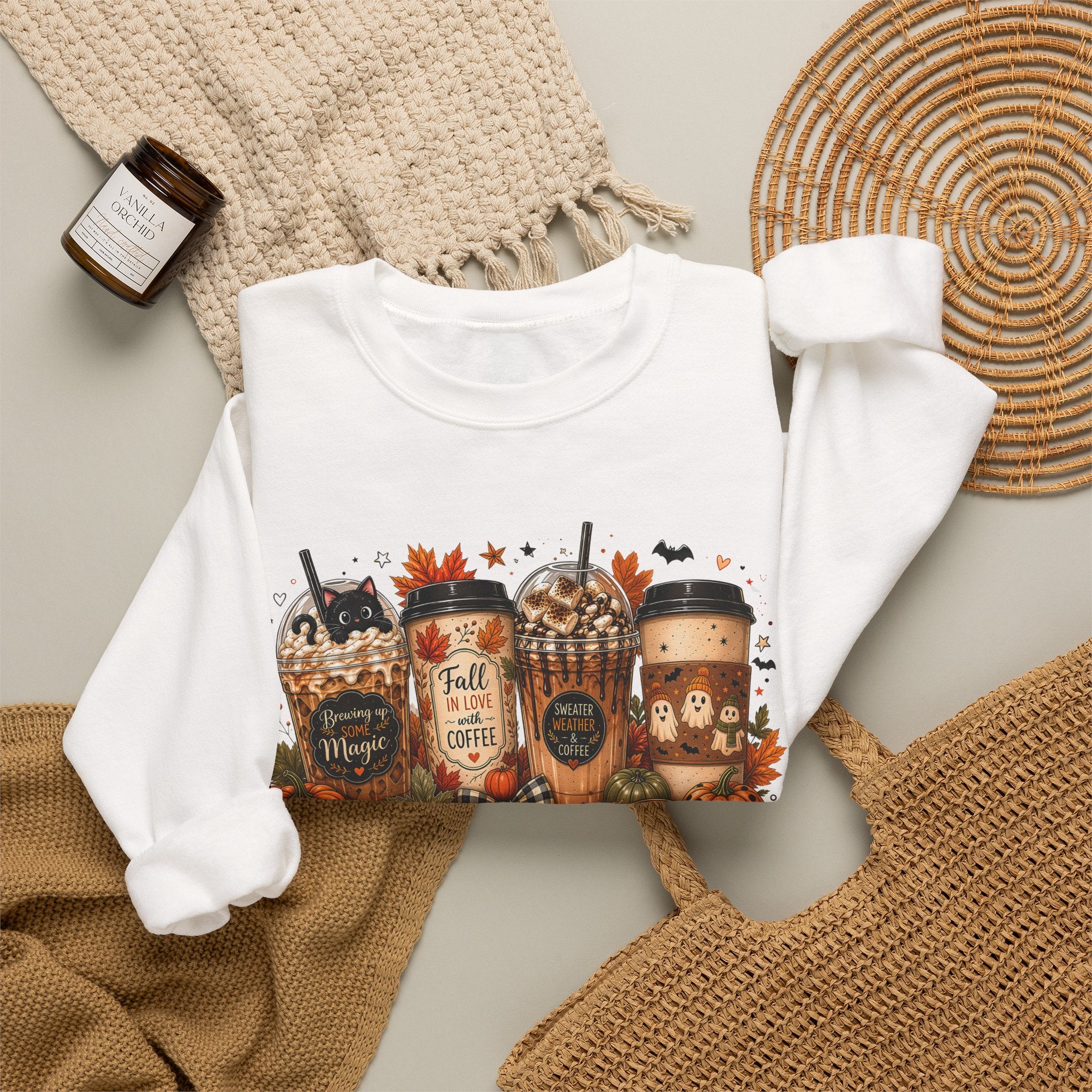 Autumn Leaves & Coffee Please Sweatshirt