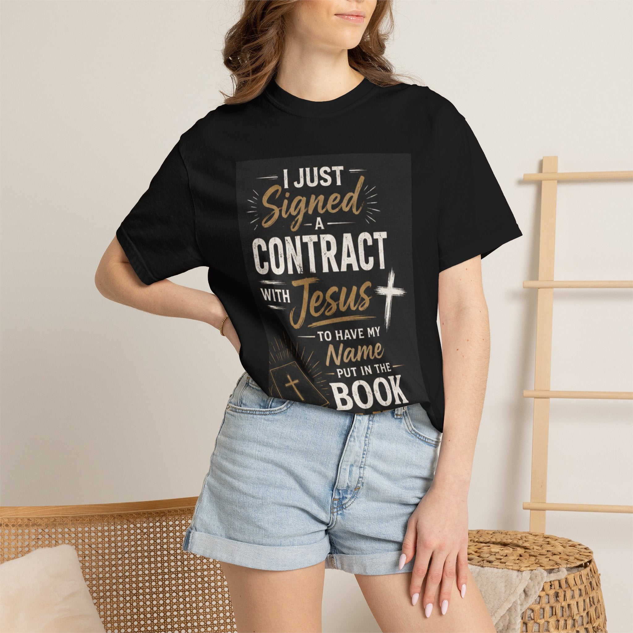 Signed a Contract with Jesus T-Shirt — Christian Faith Graphic Tee
