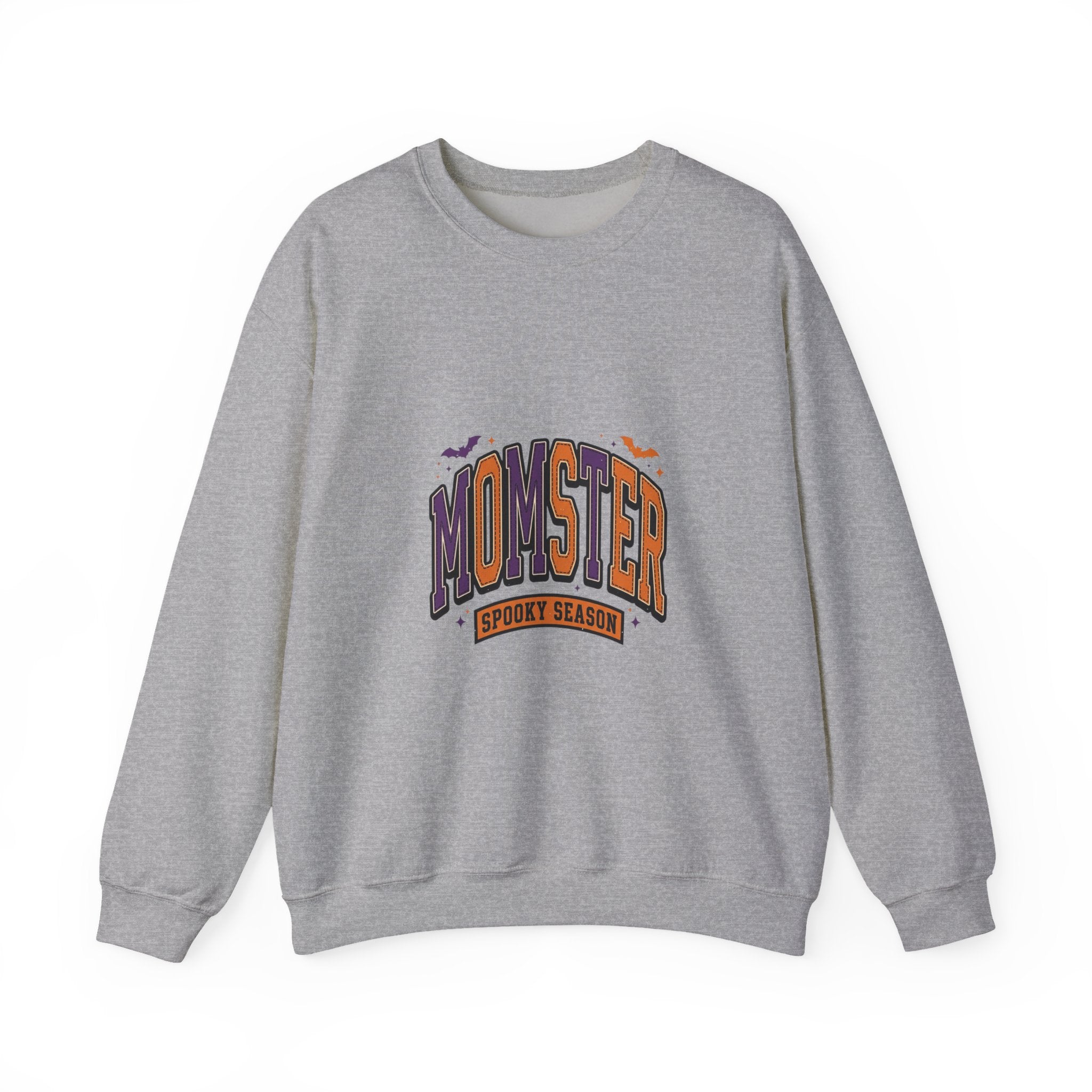 Momster Spooky Season Crewneck Sweatshirt | Halloween mom, bats, vintage orange-purple