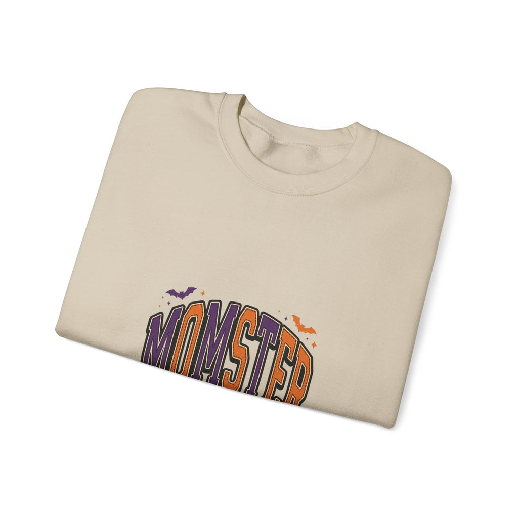 Momster Spooky Season Crewneck Sweatshirt | Halloween mom, bats, vintage orange-purple