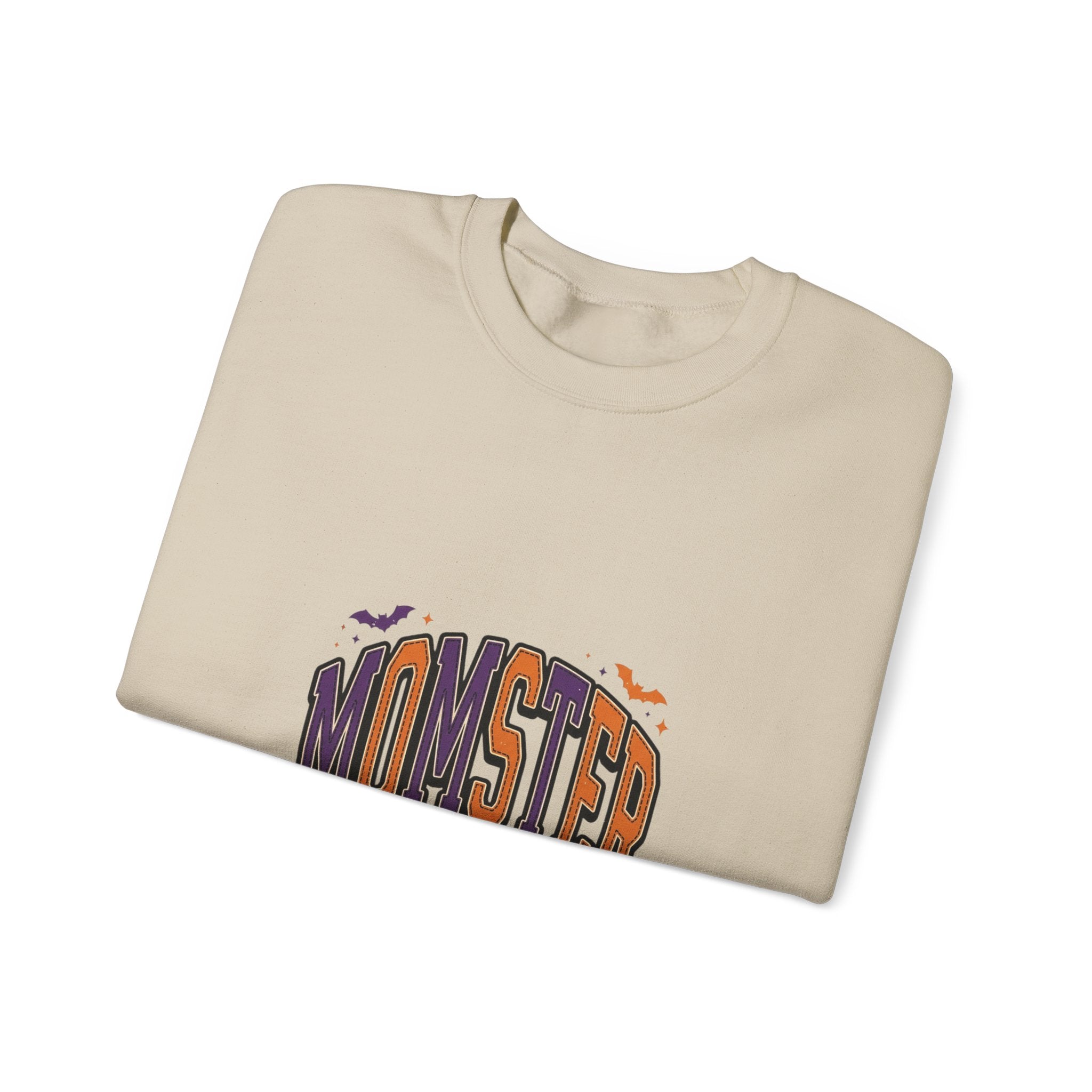 Momster Spooky Season Crewneck Sweatshirt | Halloween mom, bats, vintage orange-purple