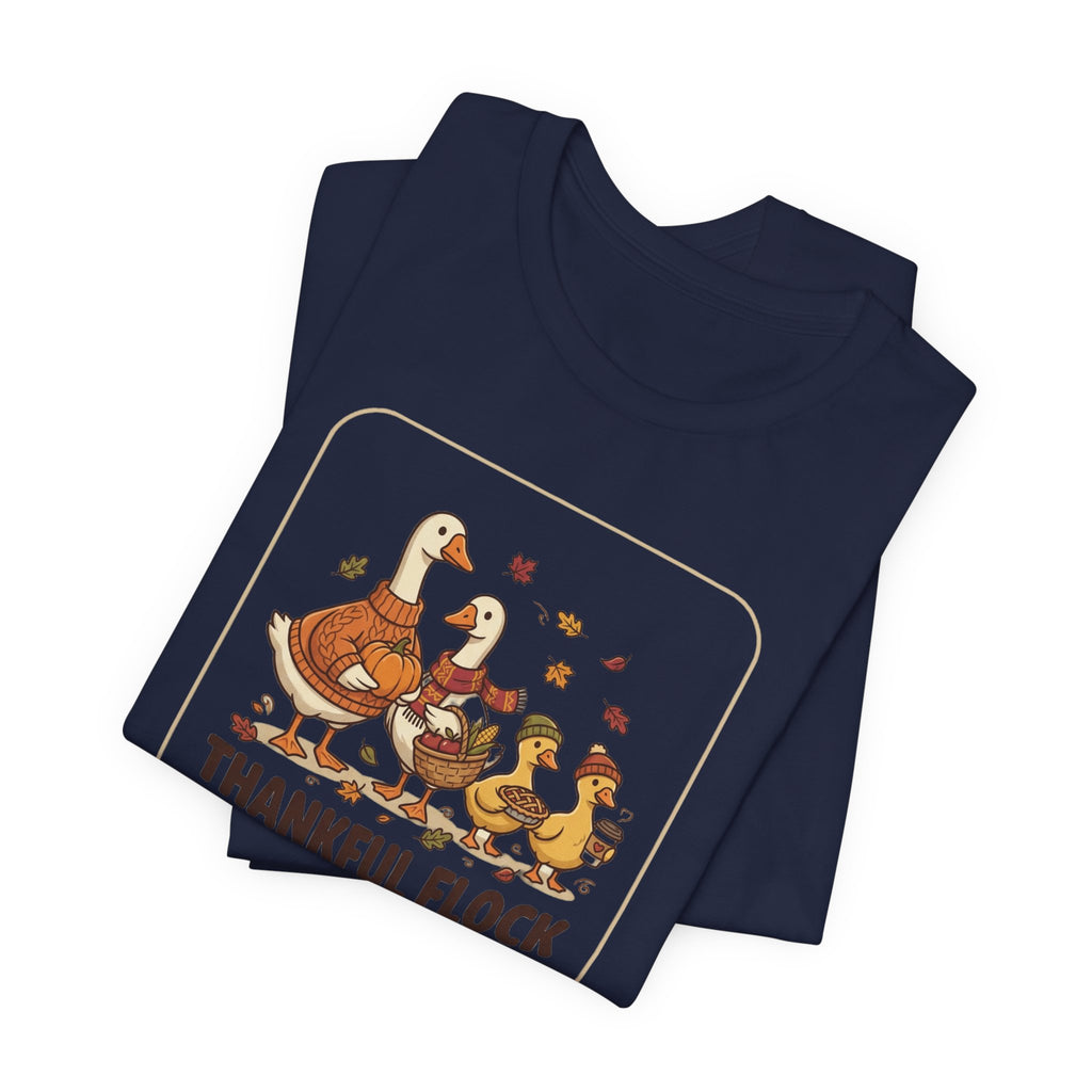 Thankful Flock Tee | Thanksgiving Harvest, Cute Turkey Family, Fall Leaves