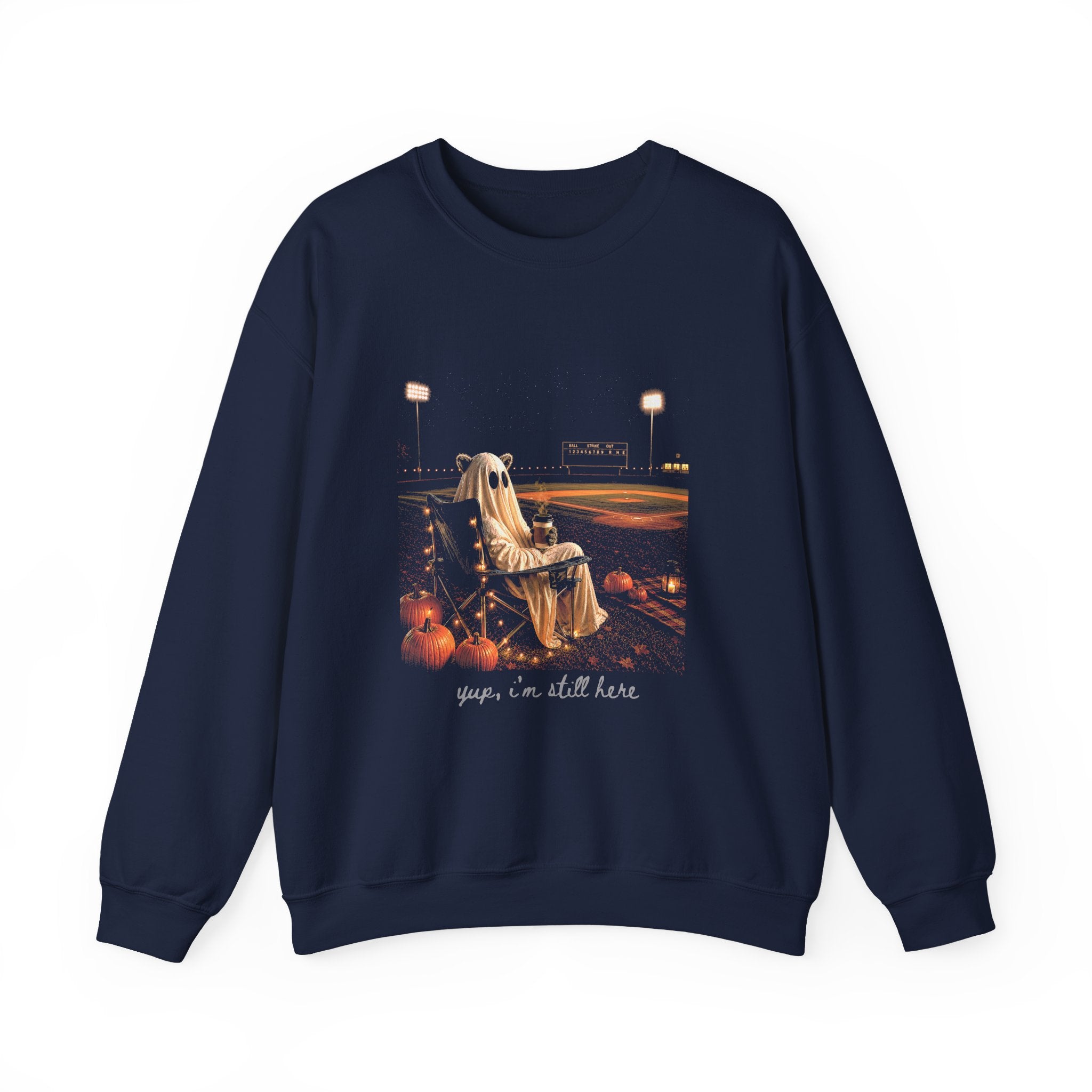 Halloween Ghost Recliner Sweatshirt - "Yeah, I’m Still Here" Cozy Crewneck