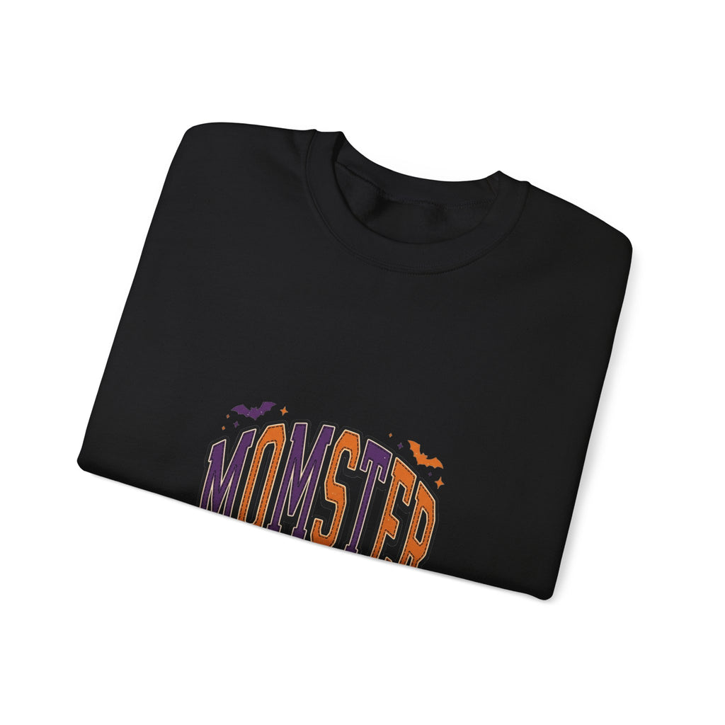 Momster Spooky Season Crewneck Sweatshirt | Halloween mom, bats, vintage orange-purple