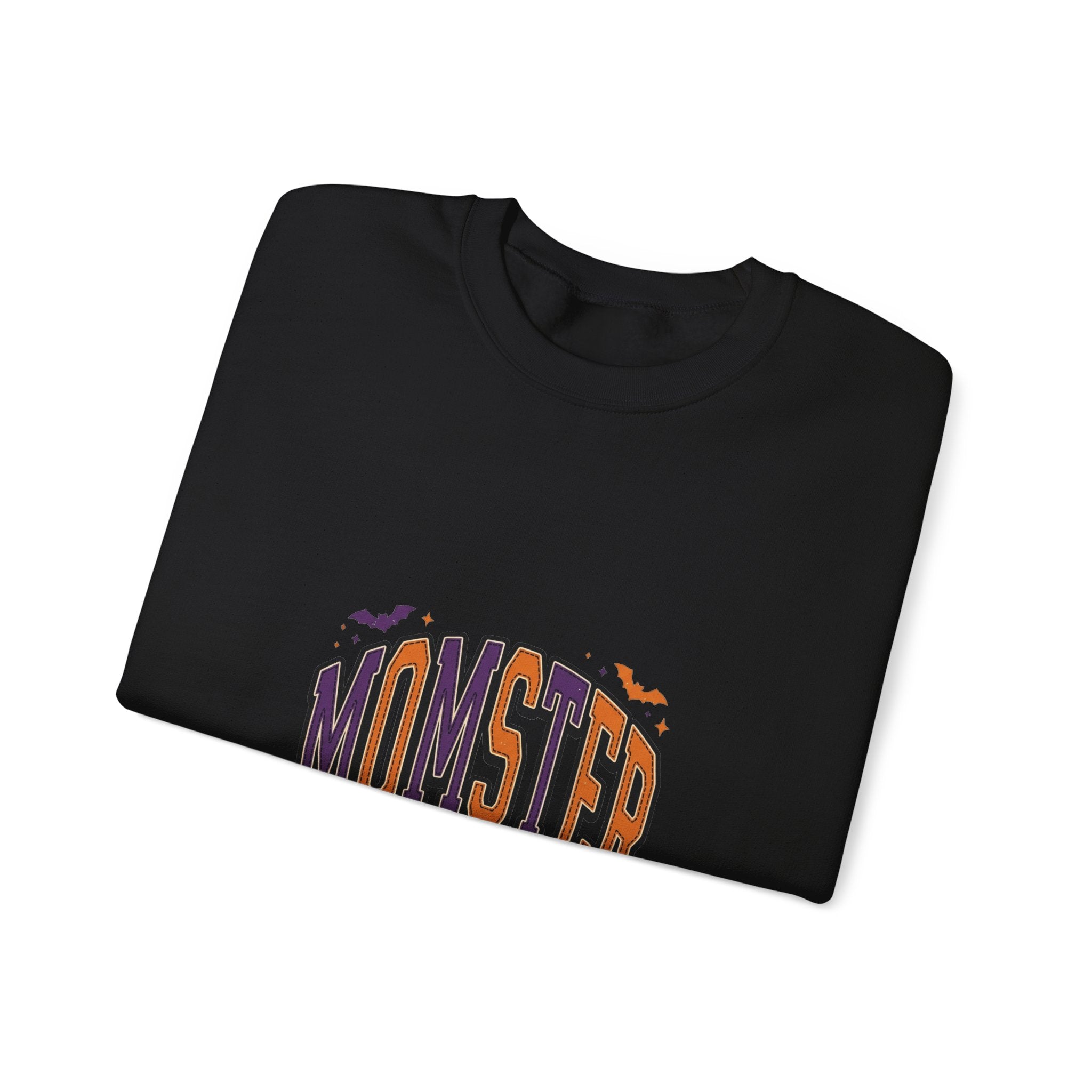 Momster Spooky Season Crewneck Sweatshirt | Halloween mom, bats, vintage orange-purple