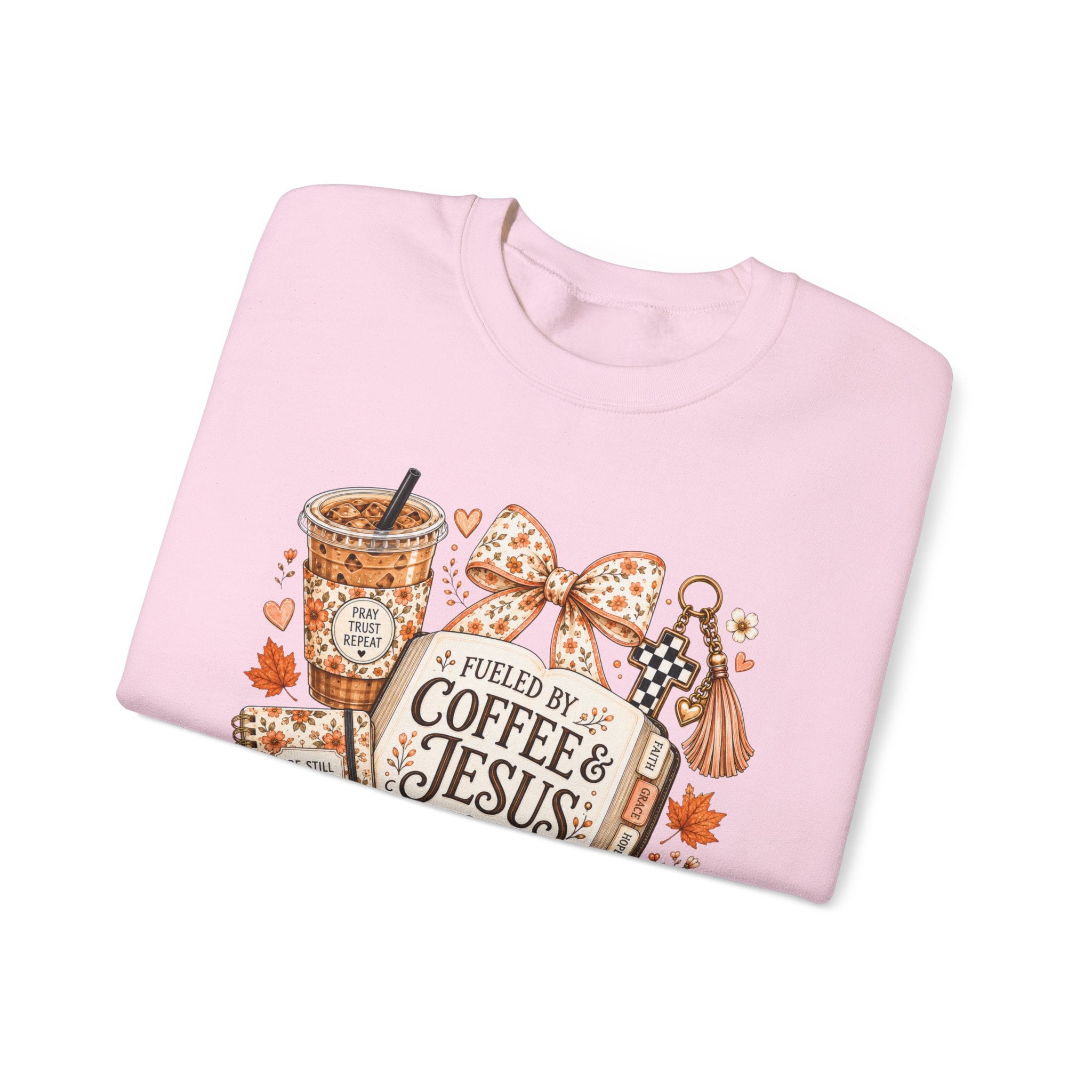 Christian Coffee Sweatshirt — "Fueled by Coffee & Jesus" Crewneck
