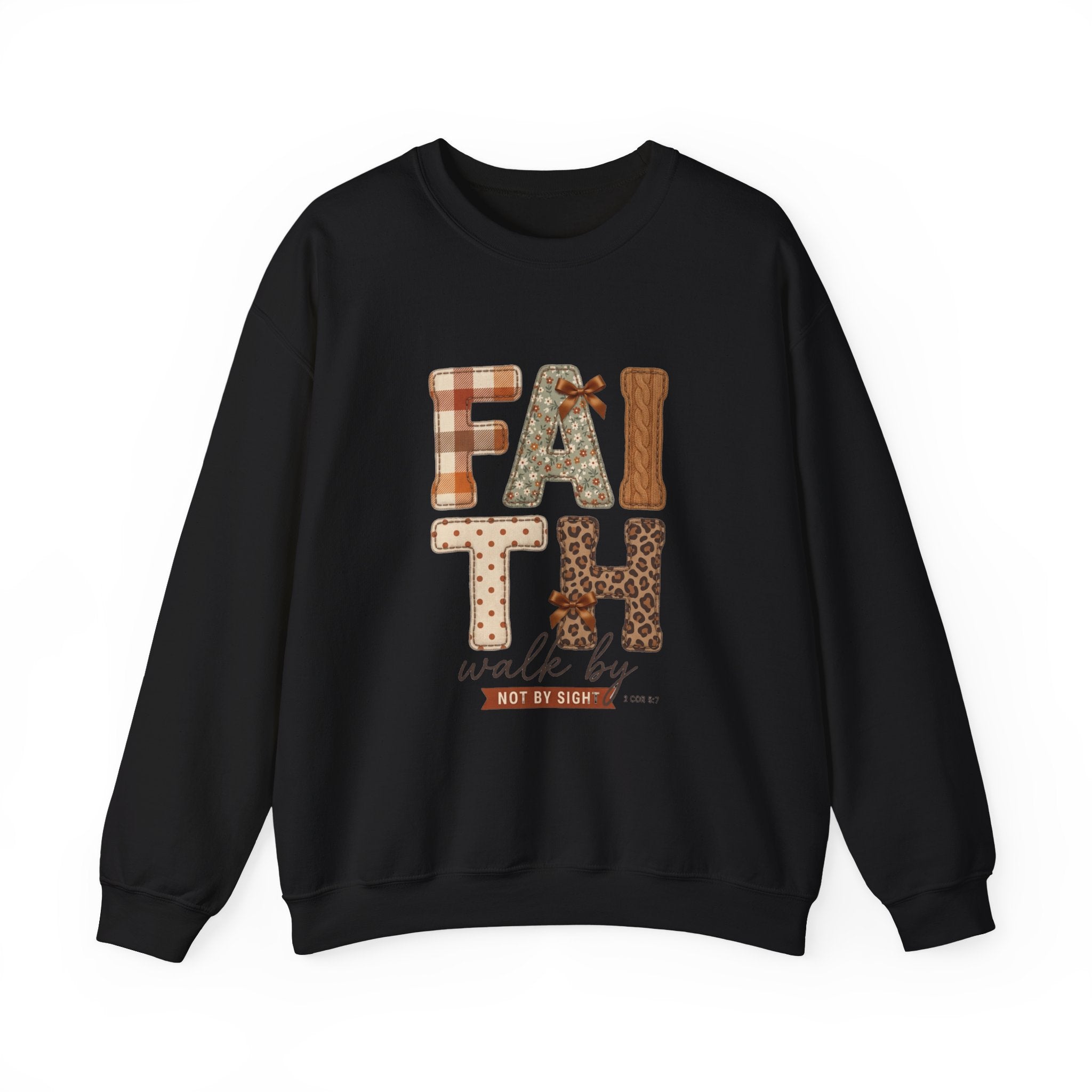 Faith Walk by Faith Sweatshirt | Christian Autumn, Fall Leaves & Plaid