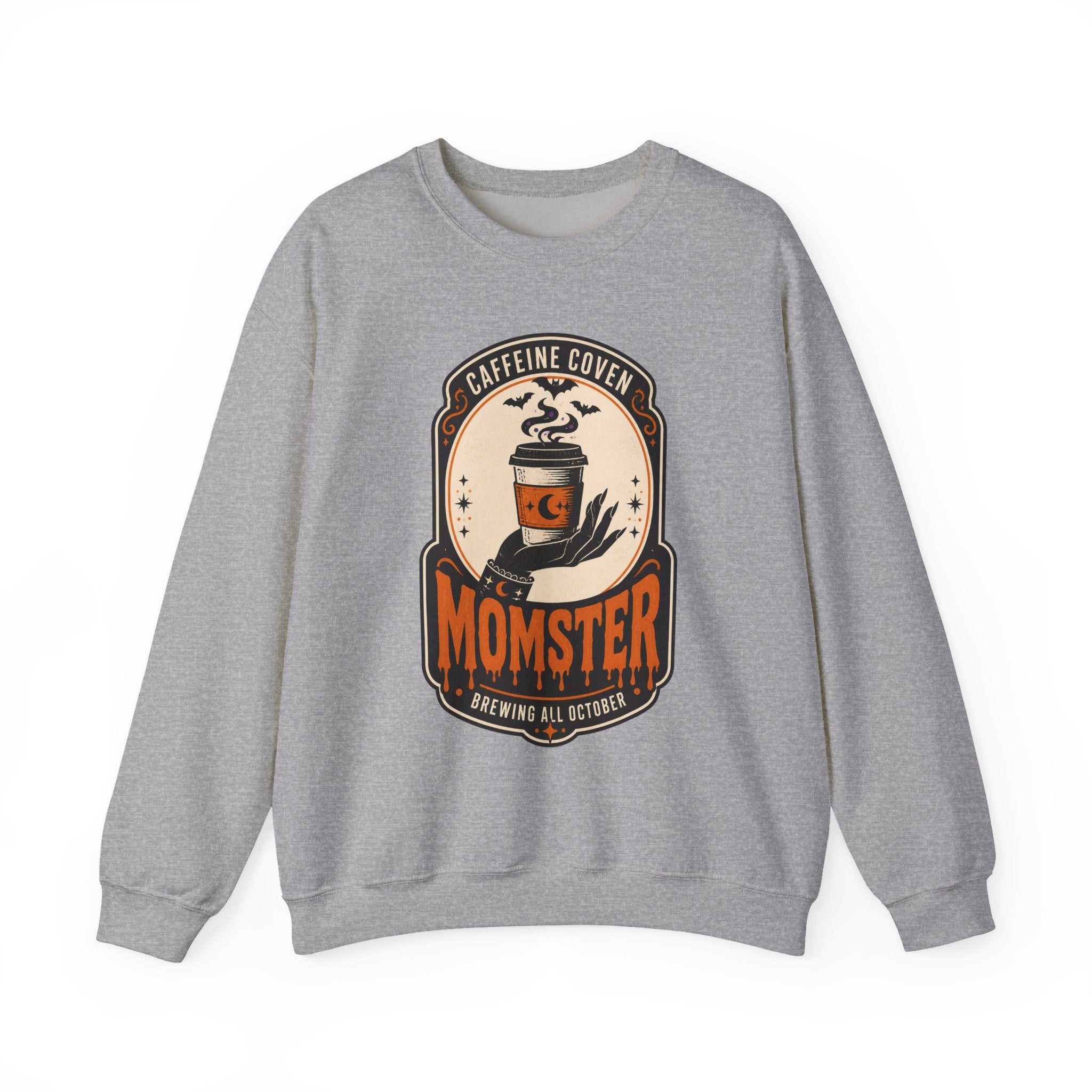 Momster Caffeine Coven Crewneck Sweatshirt | Halloween mom graphic
