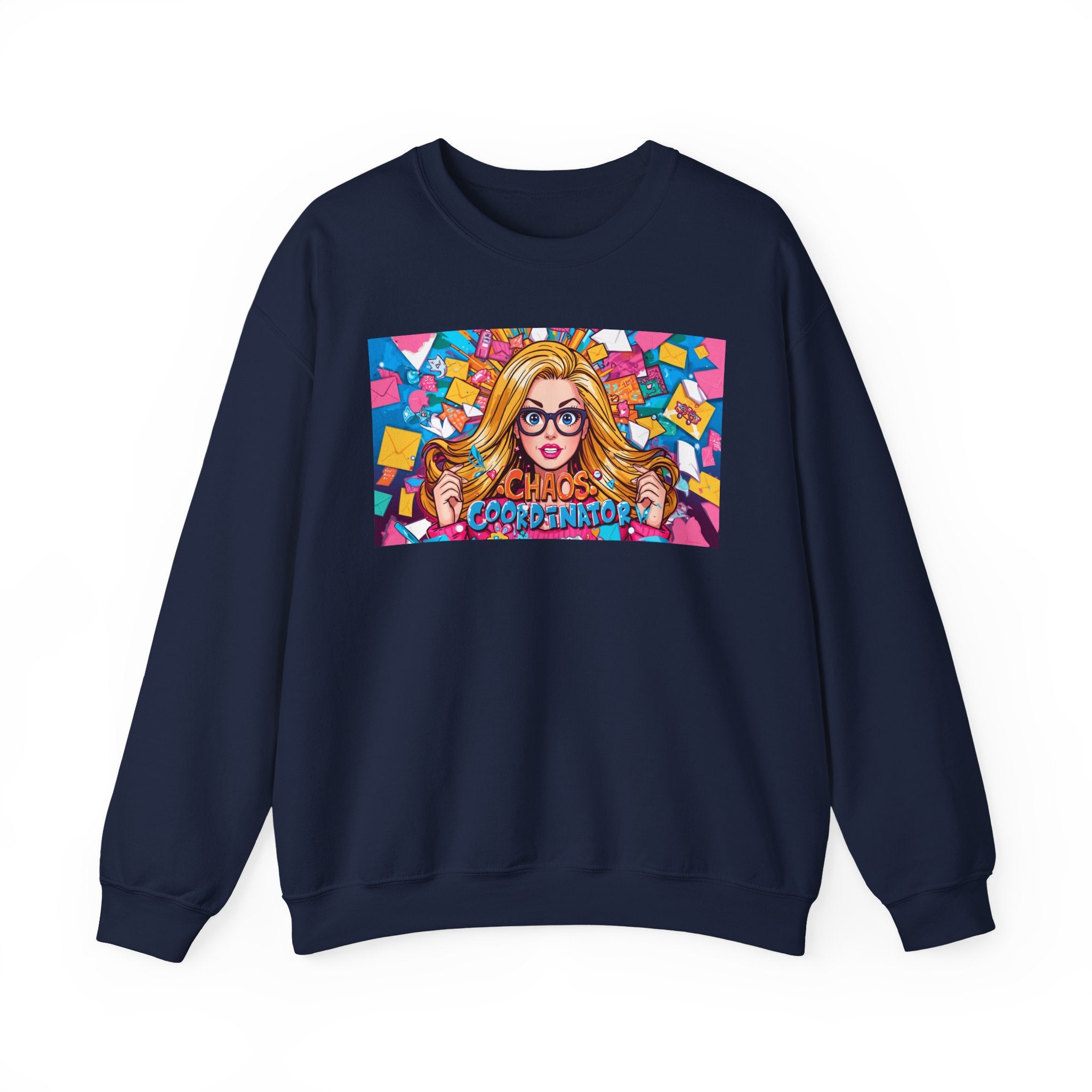 Crewneck Sweatshirt — Colorful ‘Chaos Coordinator’ Pop Art Graphic