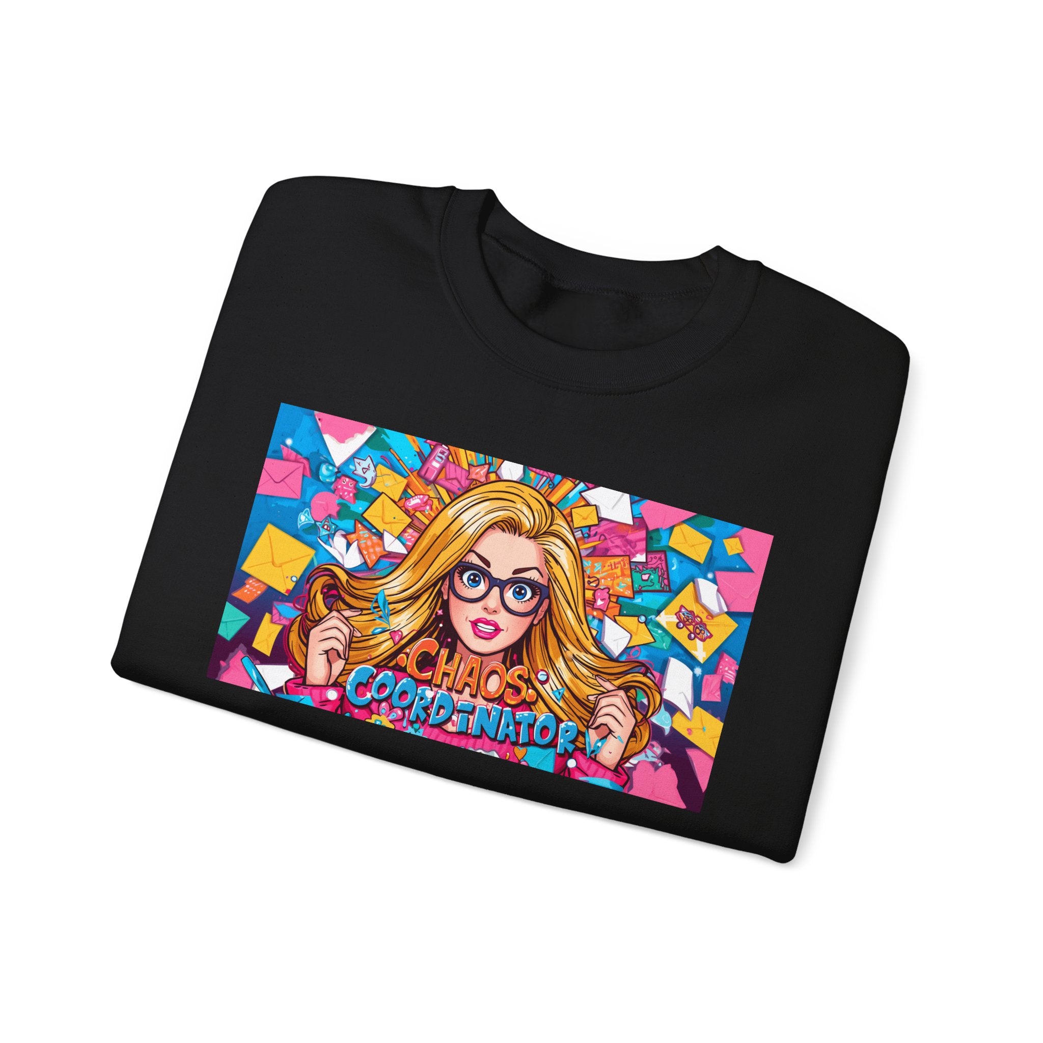 Crewneck Sweatshirt — Colorful ‘Chaos Coordinator’ Pop Art Graphic