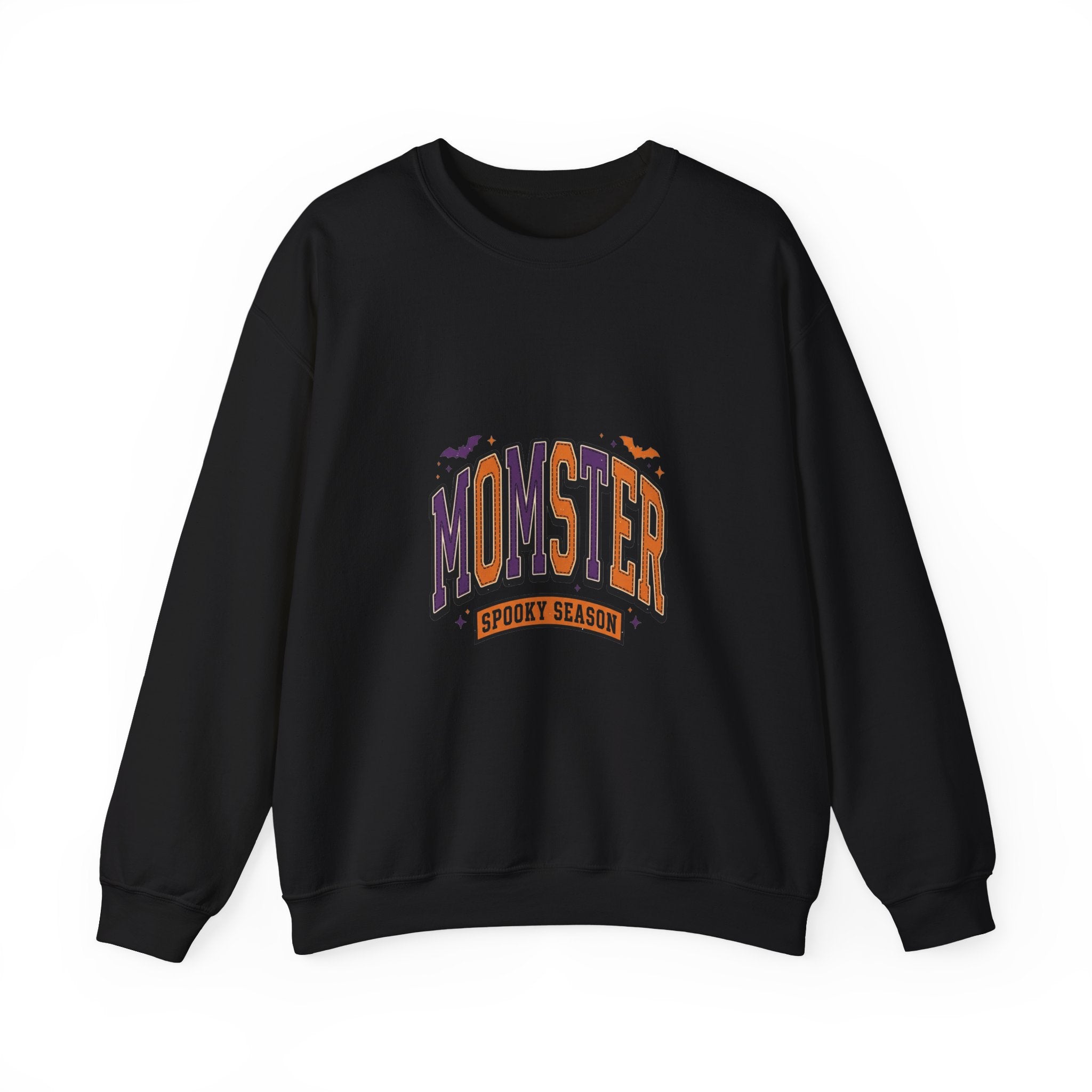 Momster Spooky Season Crewneck Sweatshirt | Halloween mom, bats, vintage orange-purple