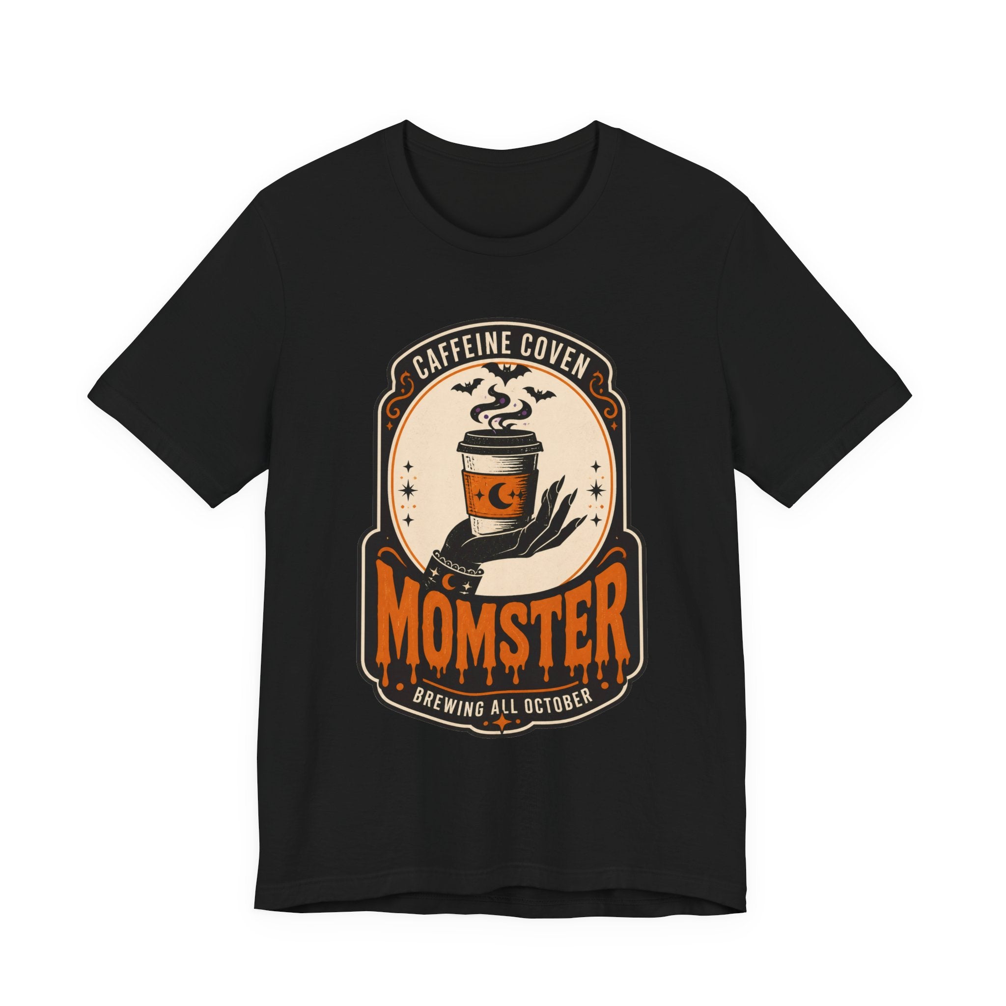 Momster Caffeine Coven Tee | Halloween Mom shirt, spooky coffee graphic