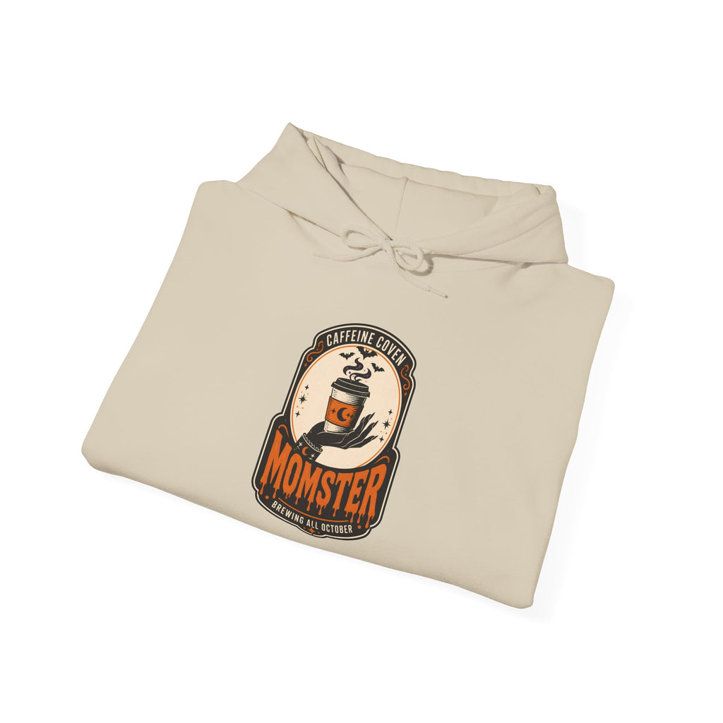 Momster Vampire Logo Hoodie | Halloween mom graphic, bats, distressed lettering