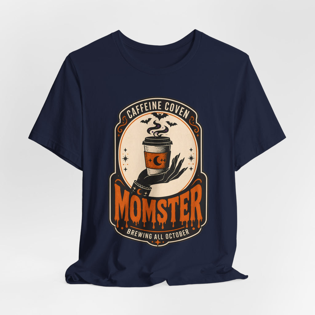 Momster Caffeine Coven Tee | Halloween Mom shirt, spooky coffee graphic