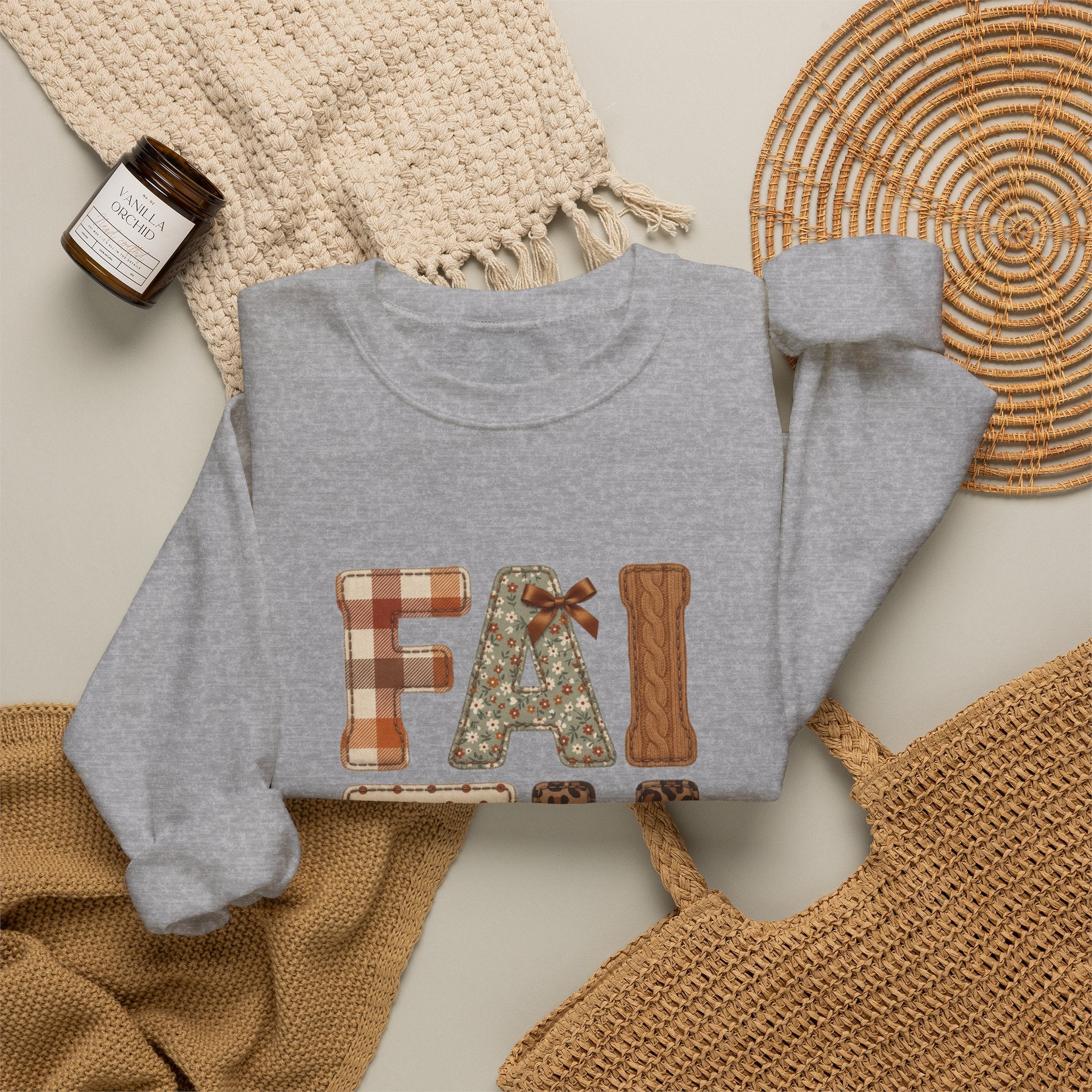 Faith Walk by Faith Sweatshirt | Christian Autumn, Fall Leaves & Plaid