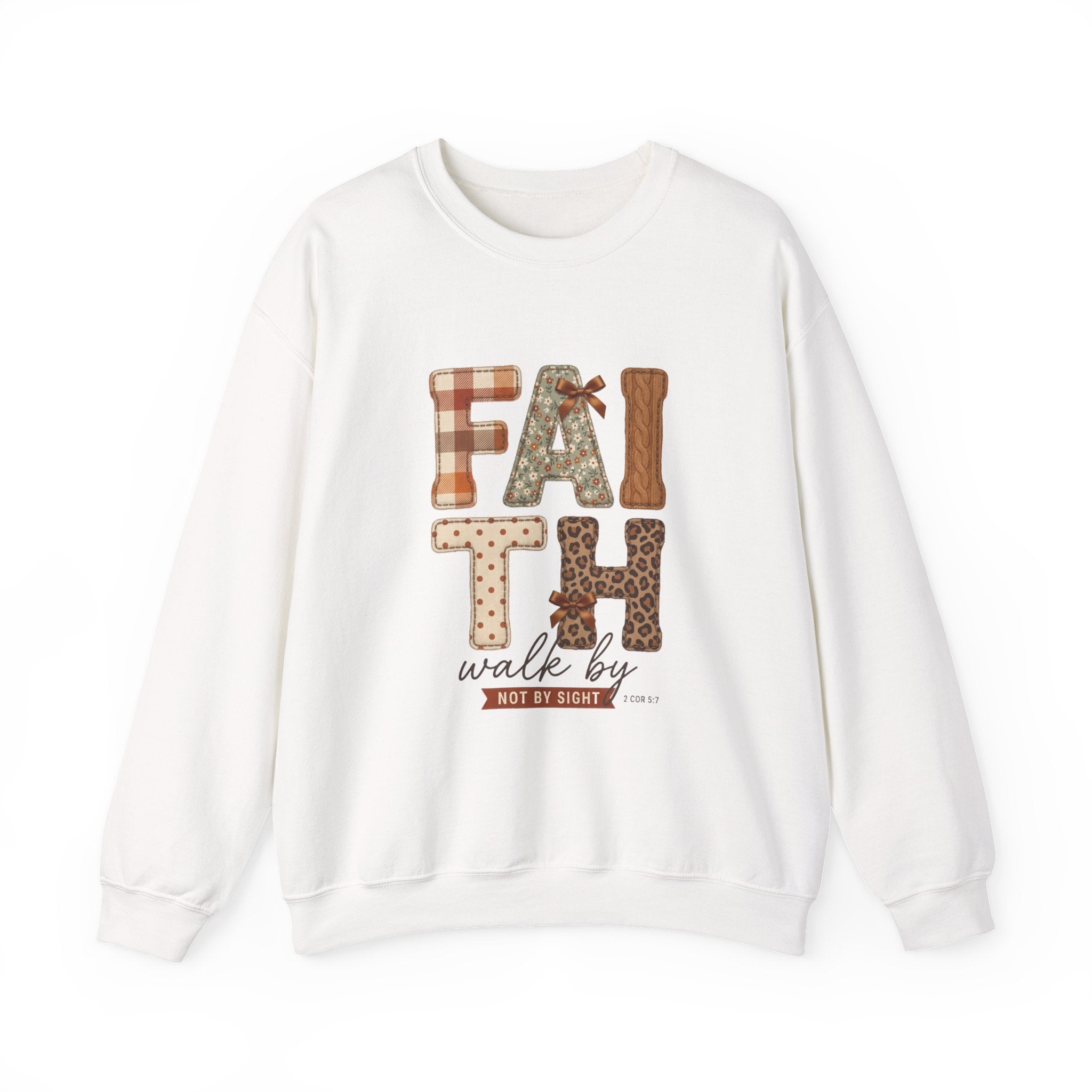 Faith Walk by Faith Sweatshirt | Christian Autumn, Fall Leaves & Plaid