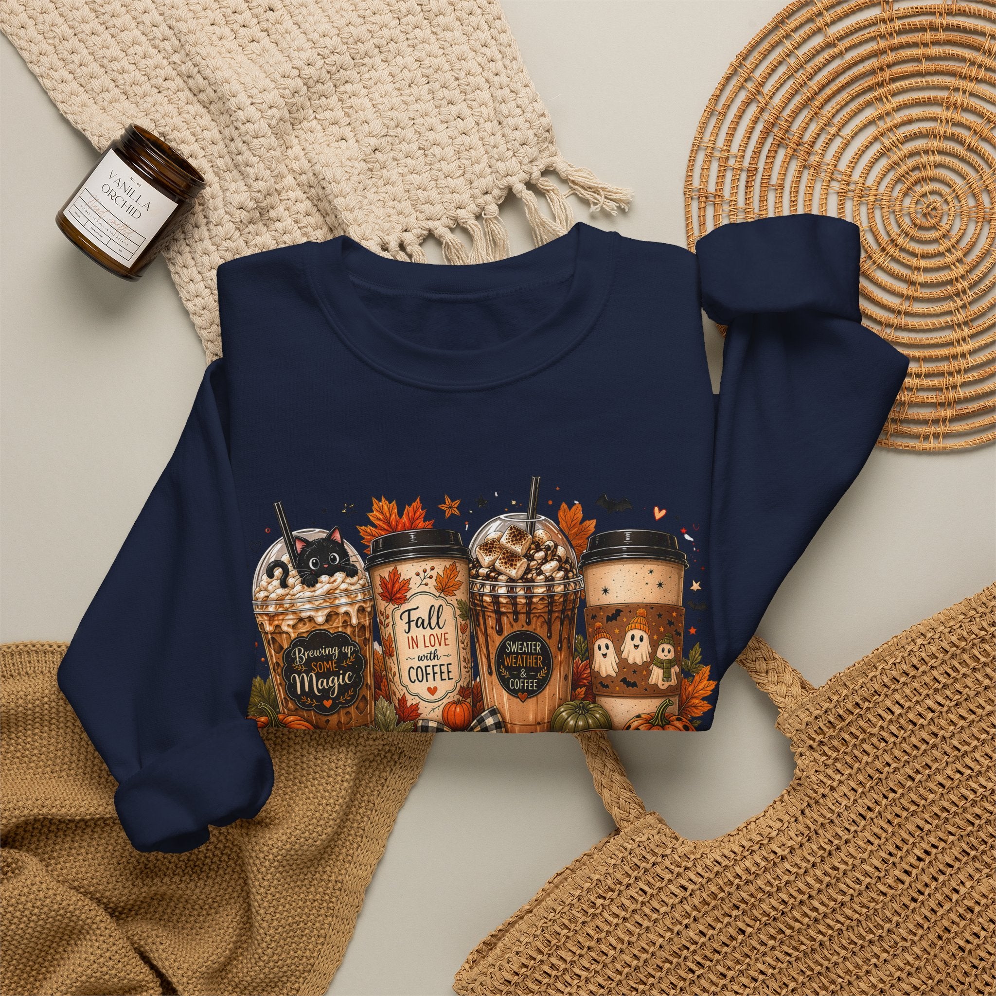 Autumn Leaves & Coffee Please Sweatshirt