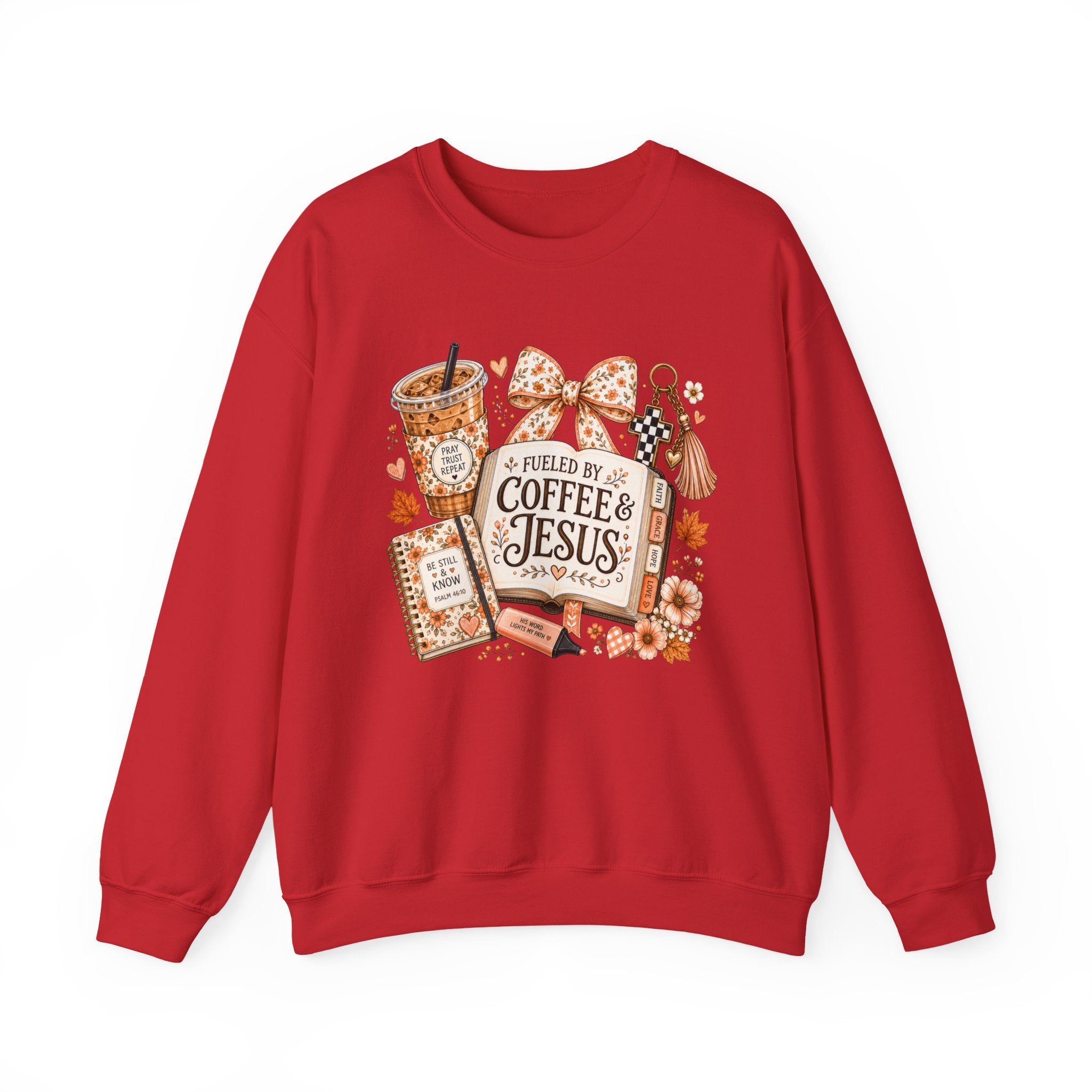 Christian Coffee Sweatshirt — "Fueled by Coffee & Jesus" Crewneck