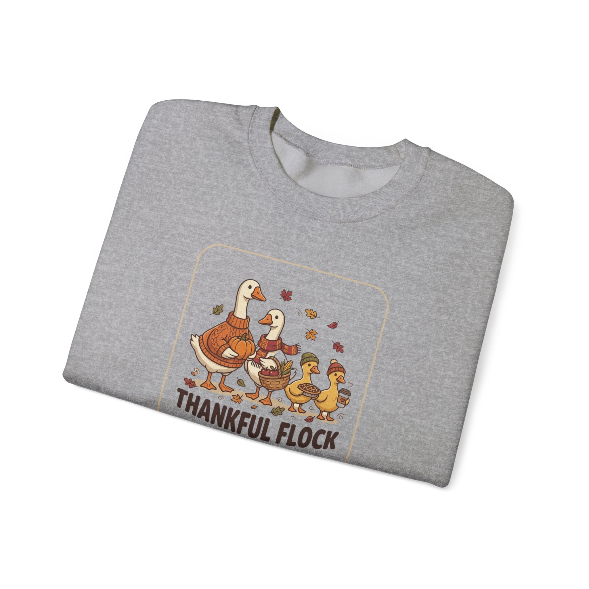Thankful Flock Crewneck Sweatshirt | Thanksgiving Turkey, Fall Foliage