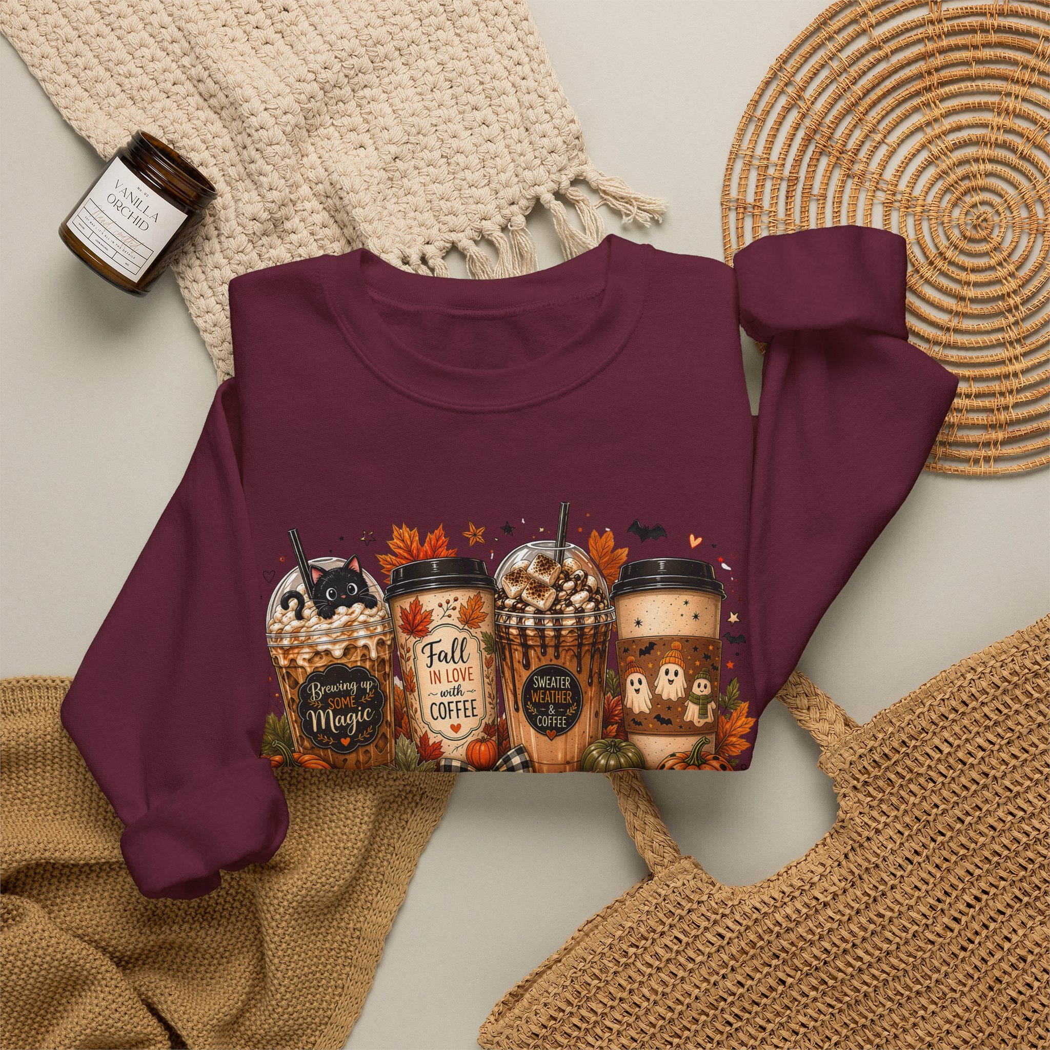 Autumn Leaves & Coffee Please Sweatshirt