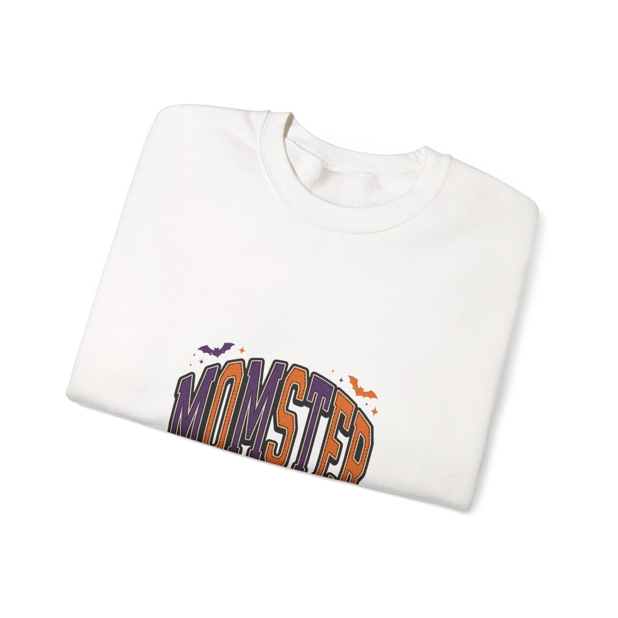 Momster Spooky Season Crewneck Sweatshirt | Halloween mom, bats, vintage orange-purple