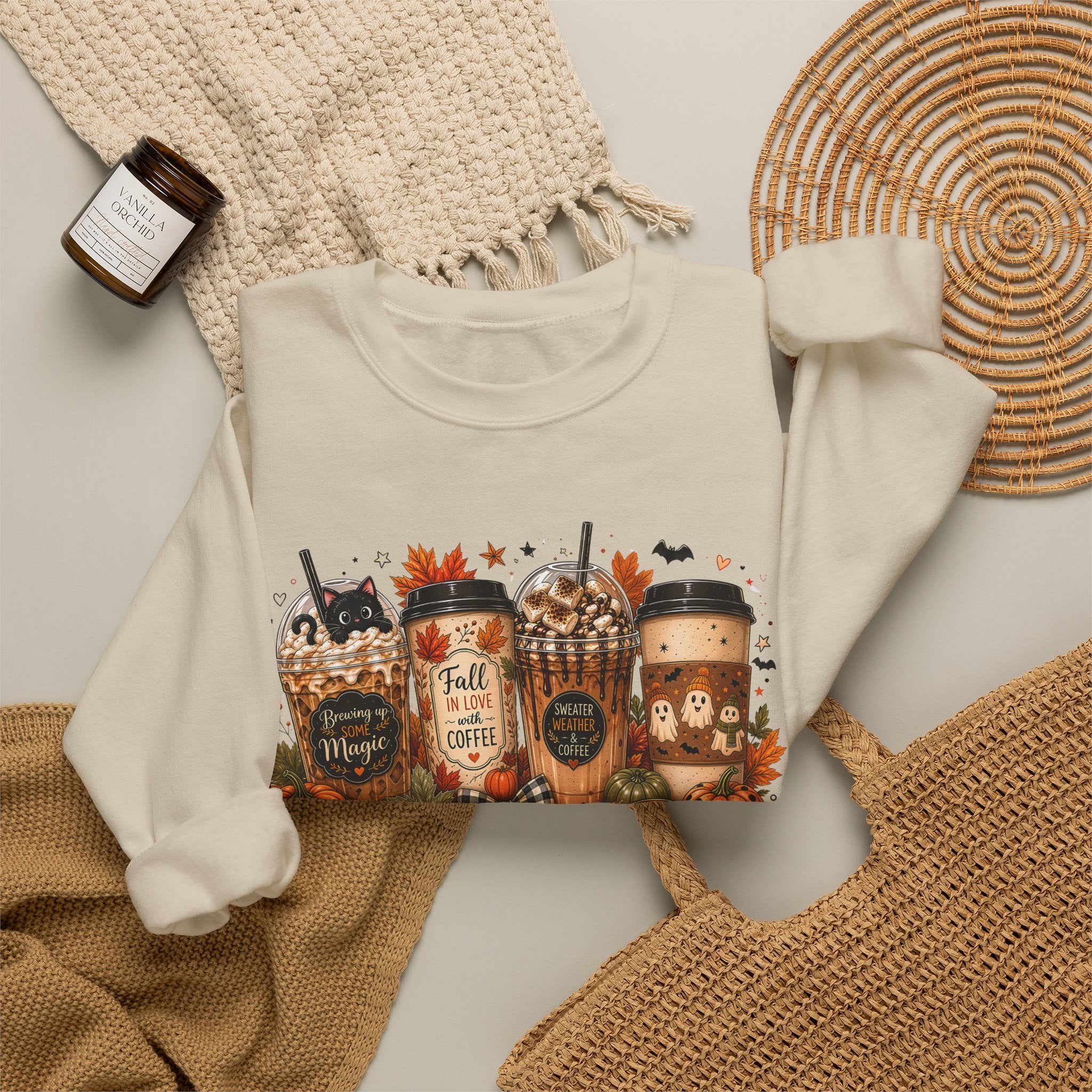 Autumn Leaves & Coffee Please Sweatshirt