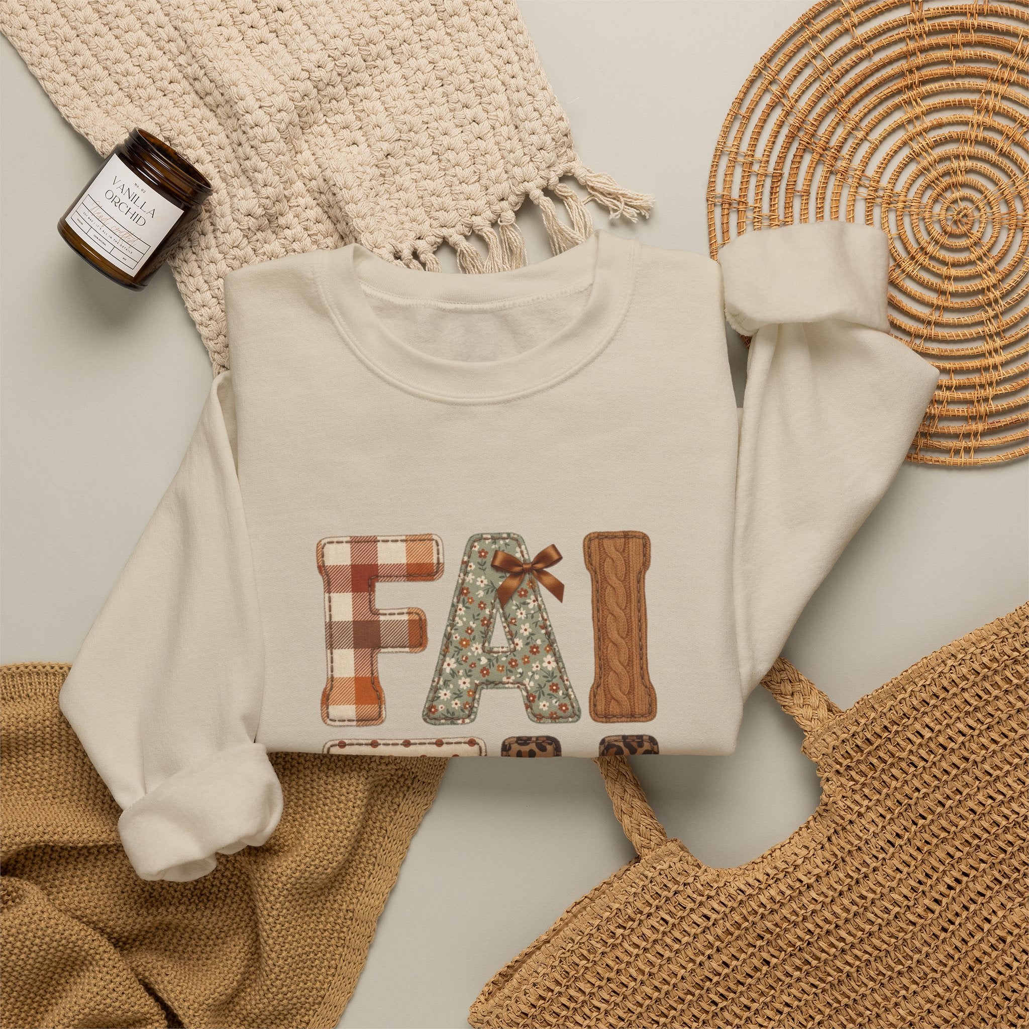 Faith Walk by Faith Sweatshirt | Christian Autumn, Fall Leaves & Plaid