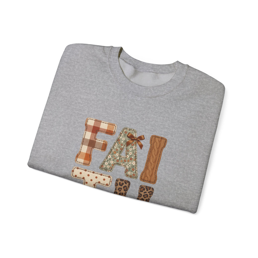 Faith Walk by Faith Sweatshirt | Christian Autumn, Fall Leaves & Plaid