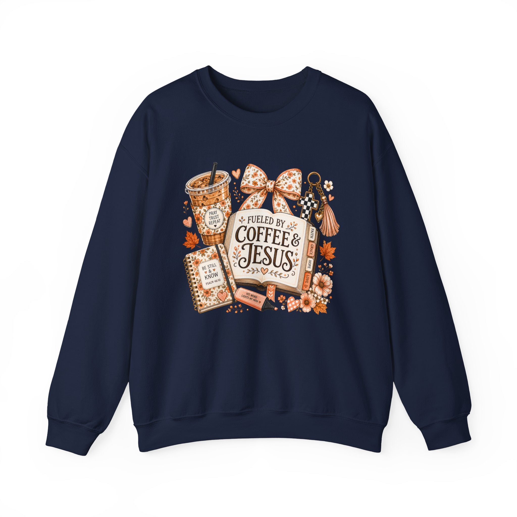 Christian Coffee Sweatshirt — "Fueled by Coffee & Jesus" Crewneck