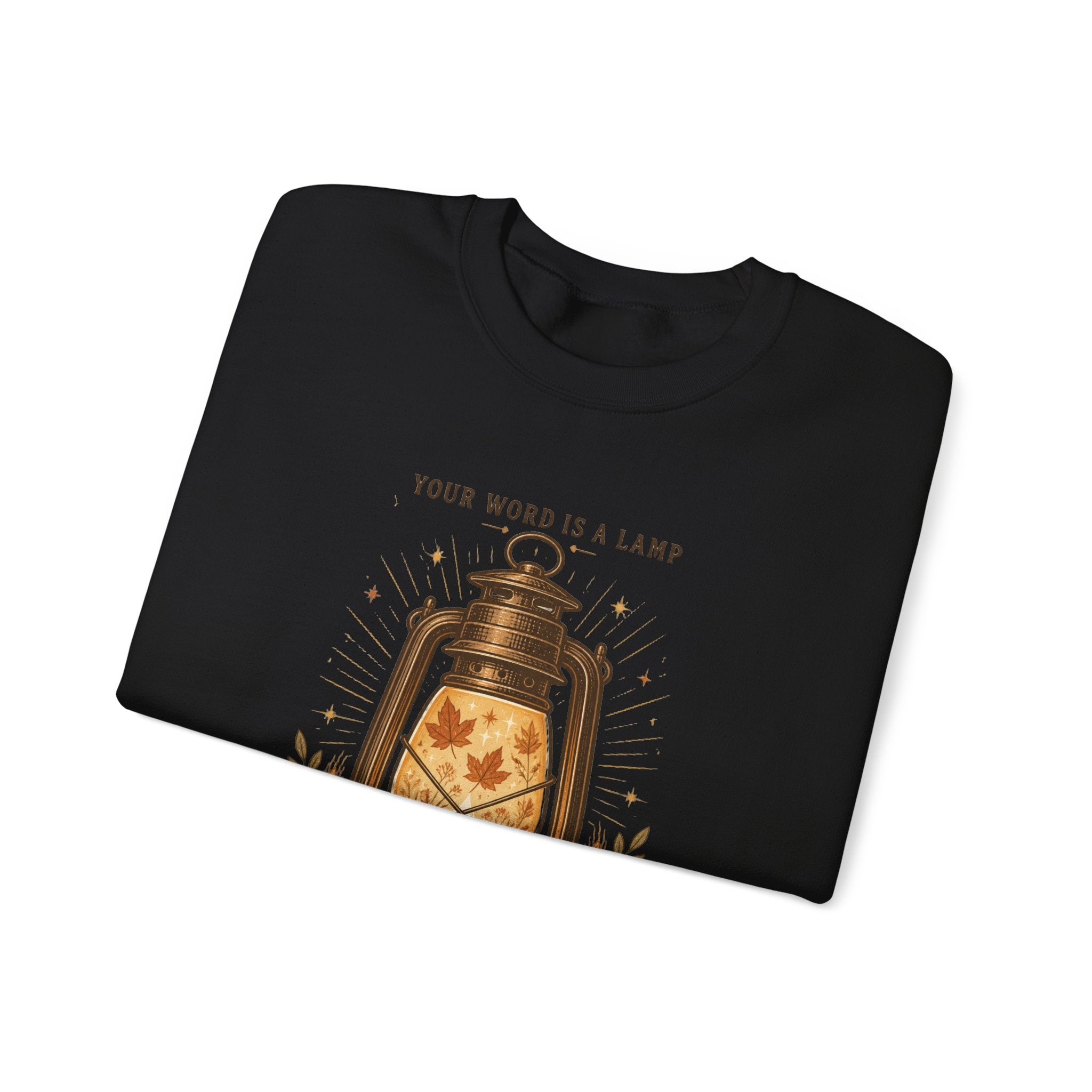 Your Word Is a Lamp Crewneck Sweatshirt | Christian Autumn, Fall Leaves