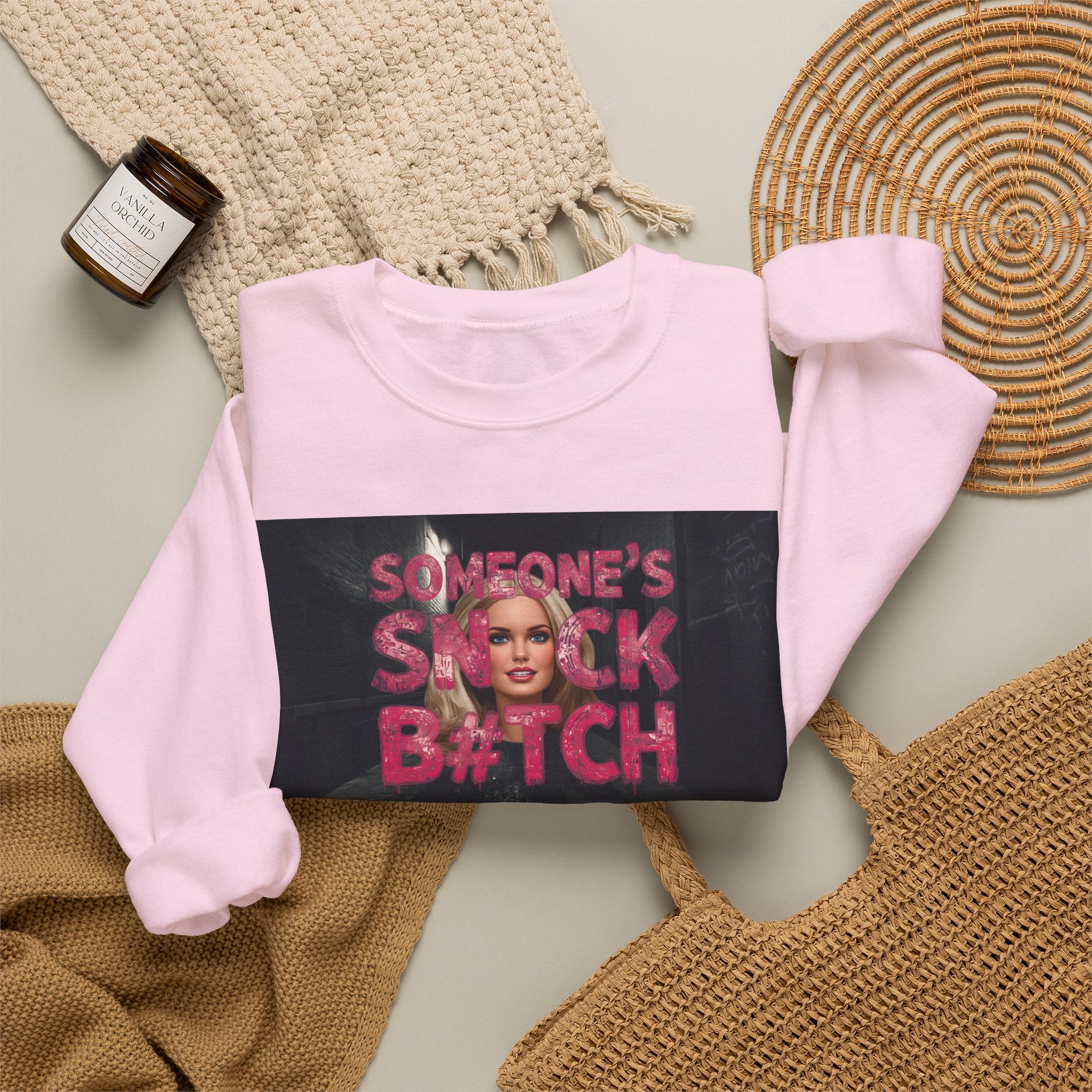 Crewneck Sweatshirt — "Someone's Snack B*tch" Glam Graphic