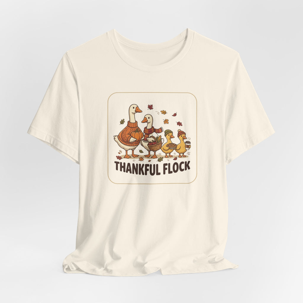 Thankful Flock Tee | Thanksgiving Harvest, Cute Turkey Family, Fall Leaves