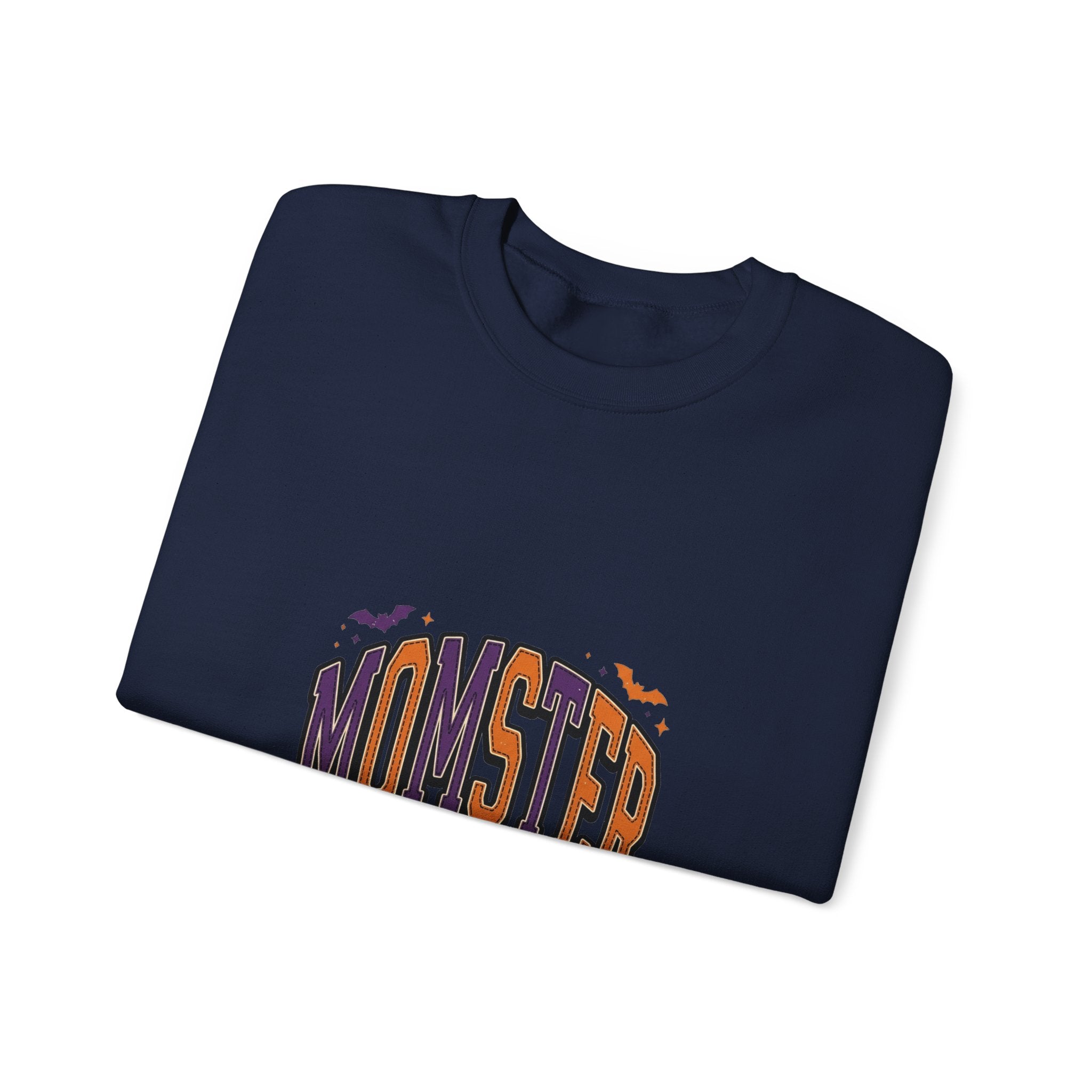 Momster Spooky Season Crewneck Sweatshirt | Halloween mom, bats, vintage orange-purple