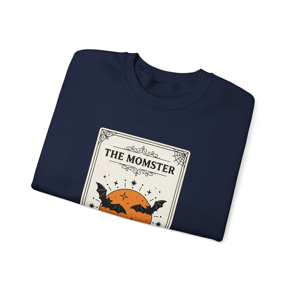 Momster Halloween Crewneck Sweatshirt | Bat Pumpkin Retro Spooky Graphic