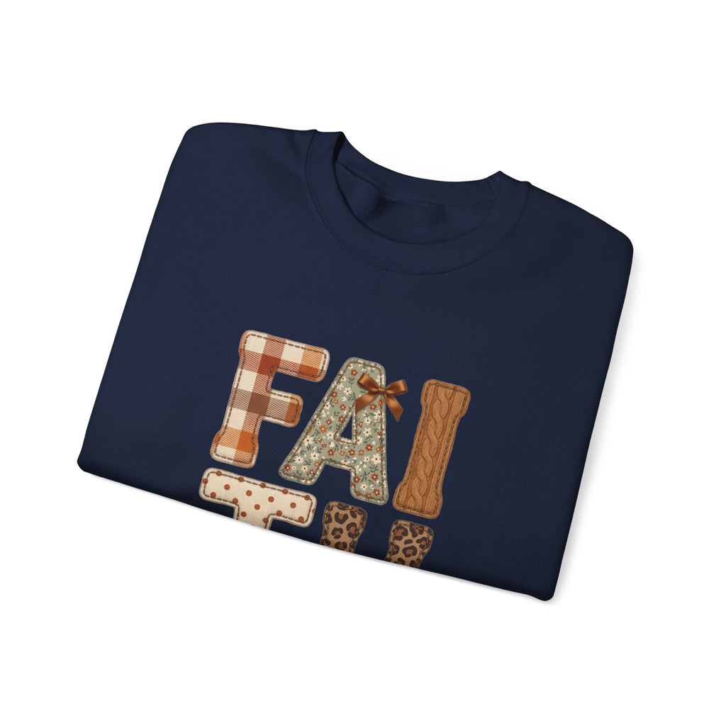 Faith Walk by Faith Sweatshirt | Christian Autumn, Fall Leaves & Plaid