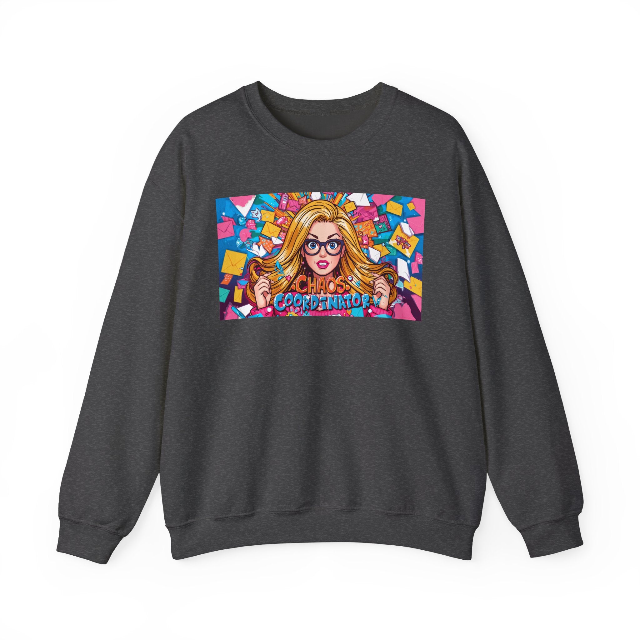 Crewneck Sweatshirt — Colorful ‘Chaos Coordinator’ Pop Art Graphic