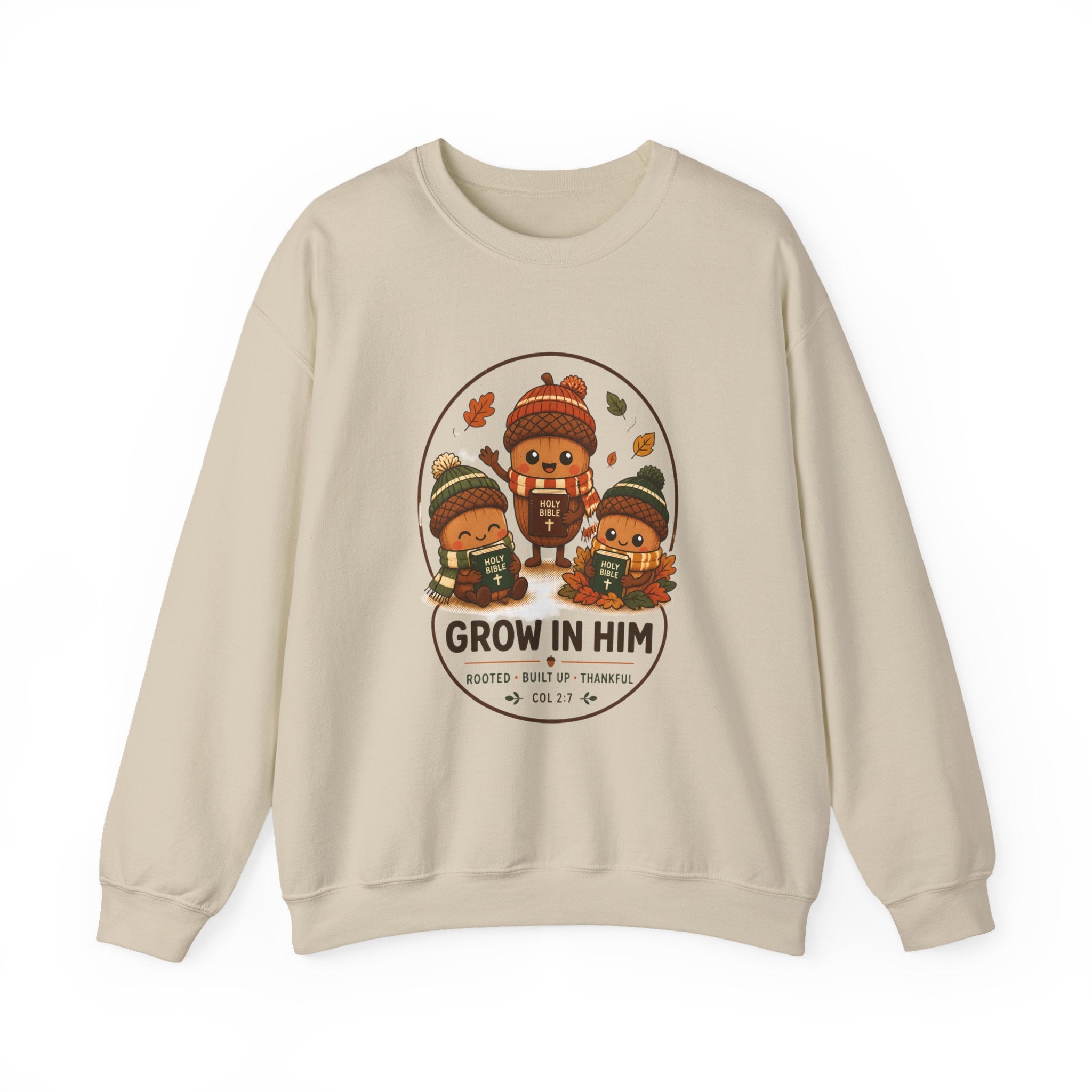 Grow in Him Sweatshirt | Christian Autumn, Fall Leaves Faith Apparel