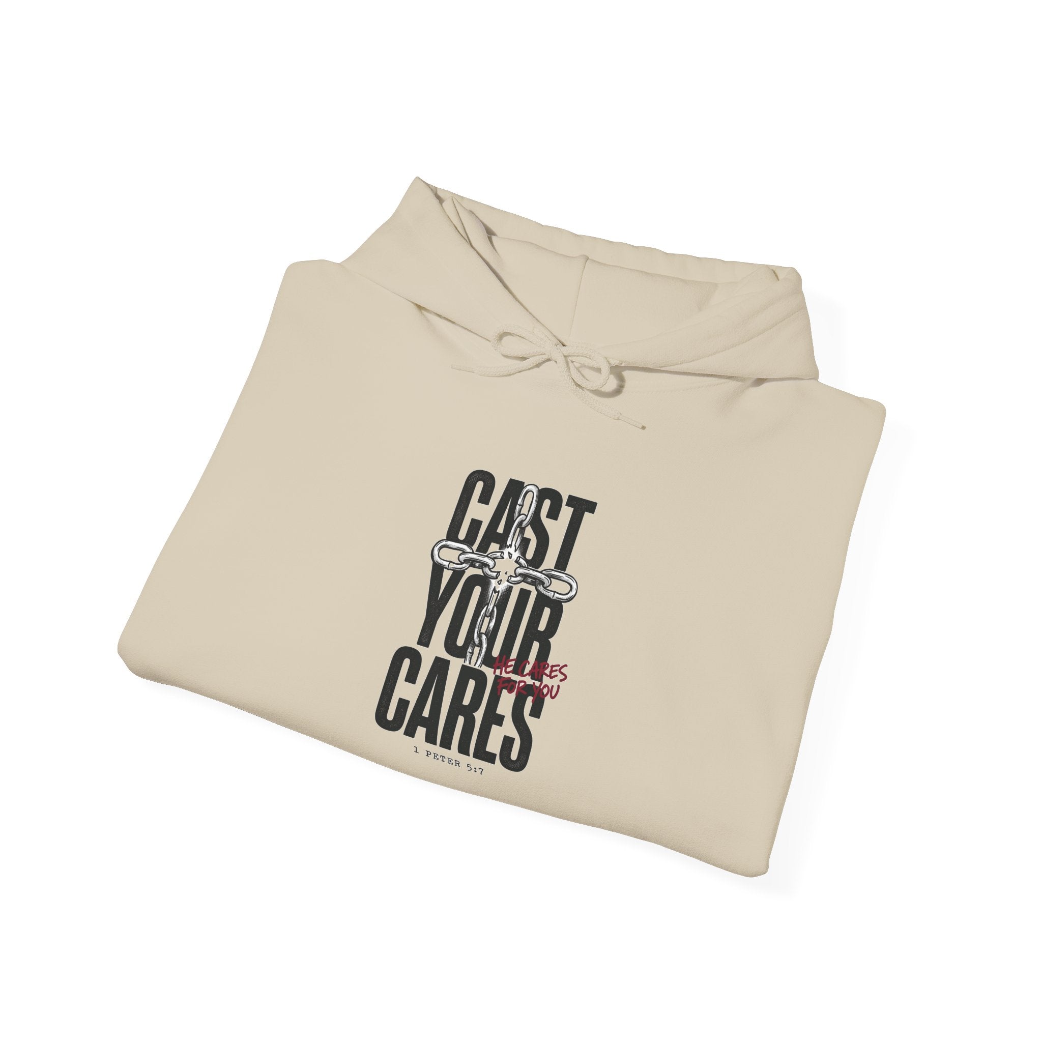 Cast Your Cares Hoodie | Christian Streetwear, Scripture Graphic