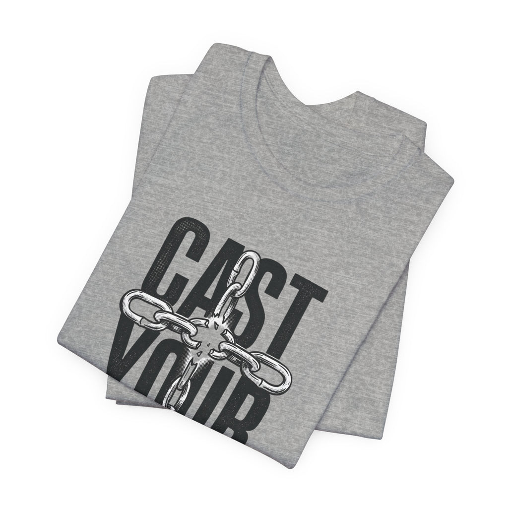 Cast Your Cares Tee | Christian streetwear, scripture cross graphic