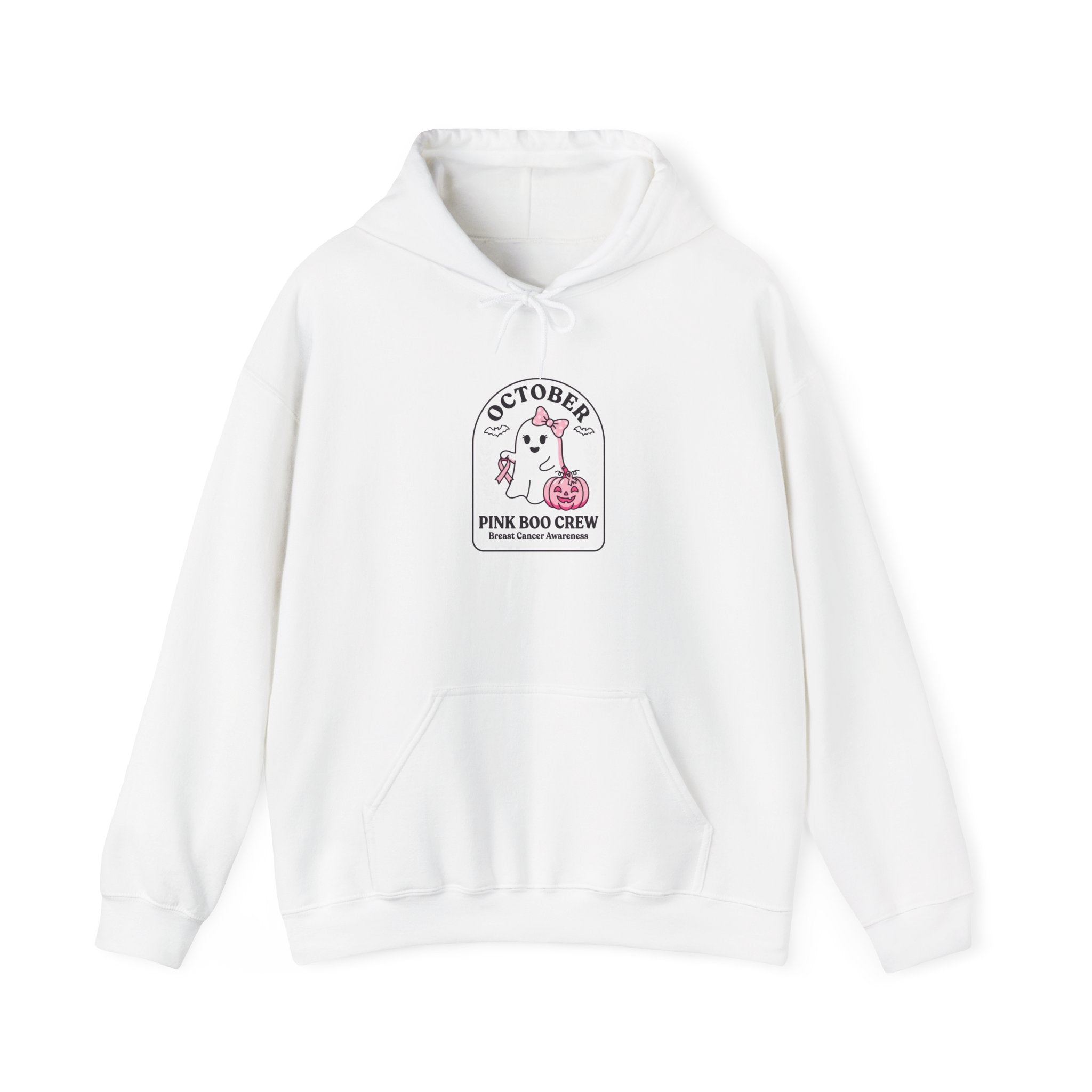 October Pink Dog Crew Hoodie | Breast Cancer Awareness Ribbon, Support Tee