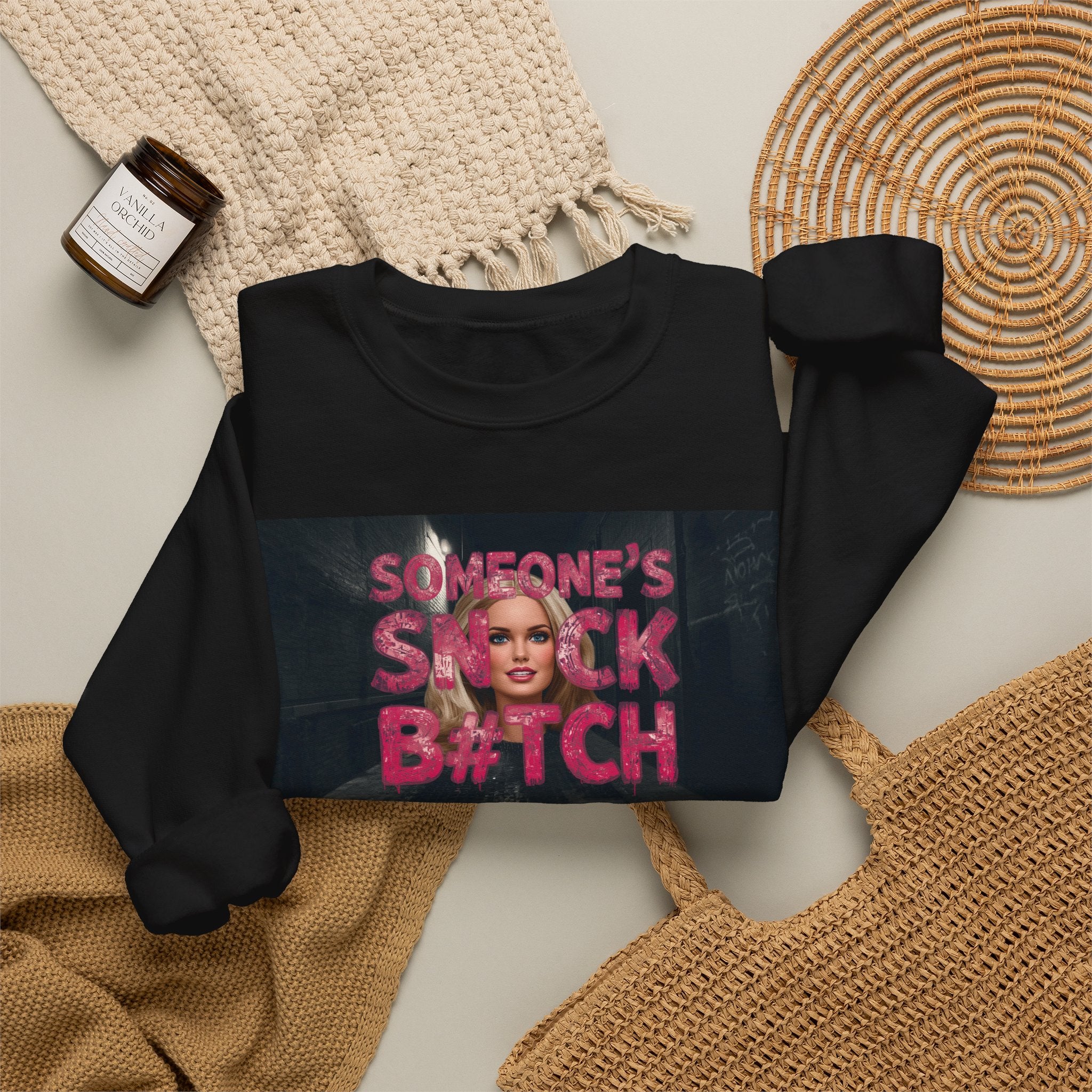 Crewneck Sweatshirt — "Someone's Snack B*tch" Glam Graphic
