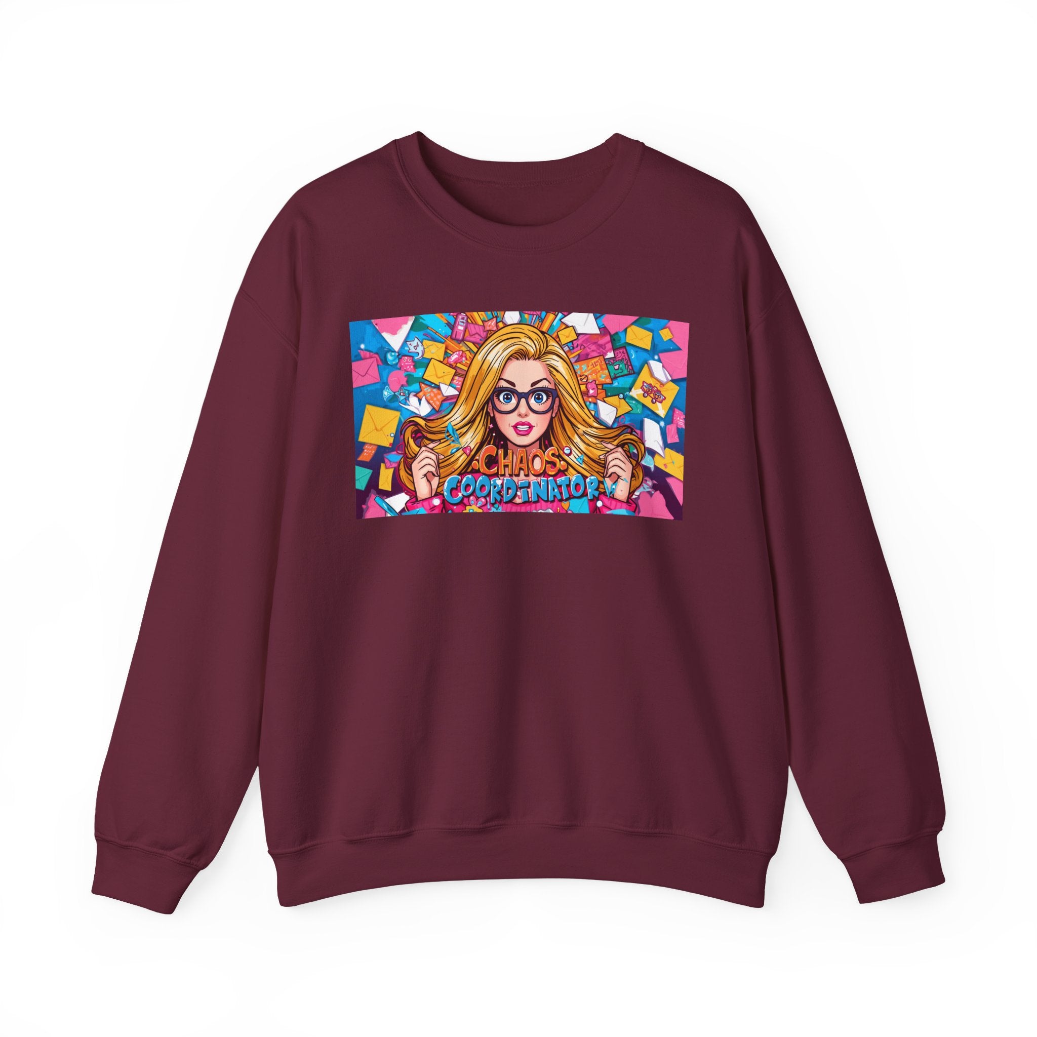 Crewneck Sweatshirt — Colorful ‘Chaos Coordinator’ Pop Art Graphic