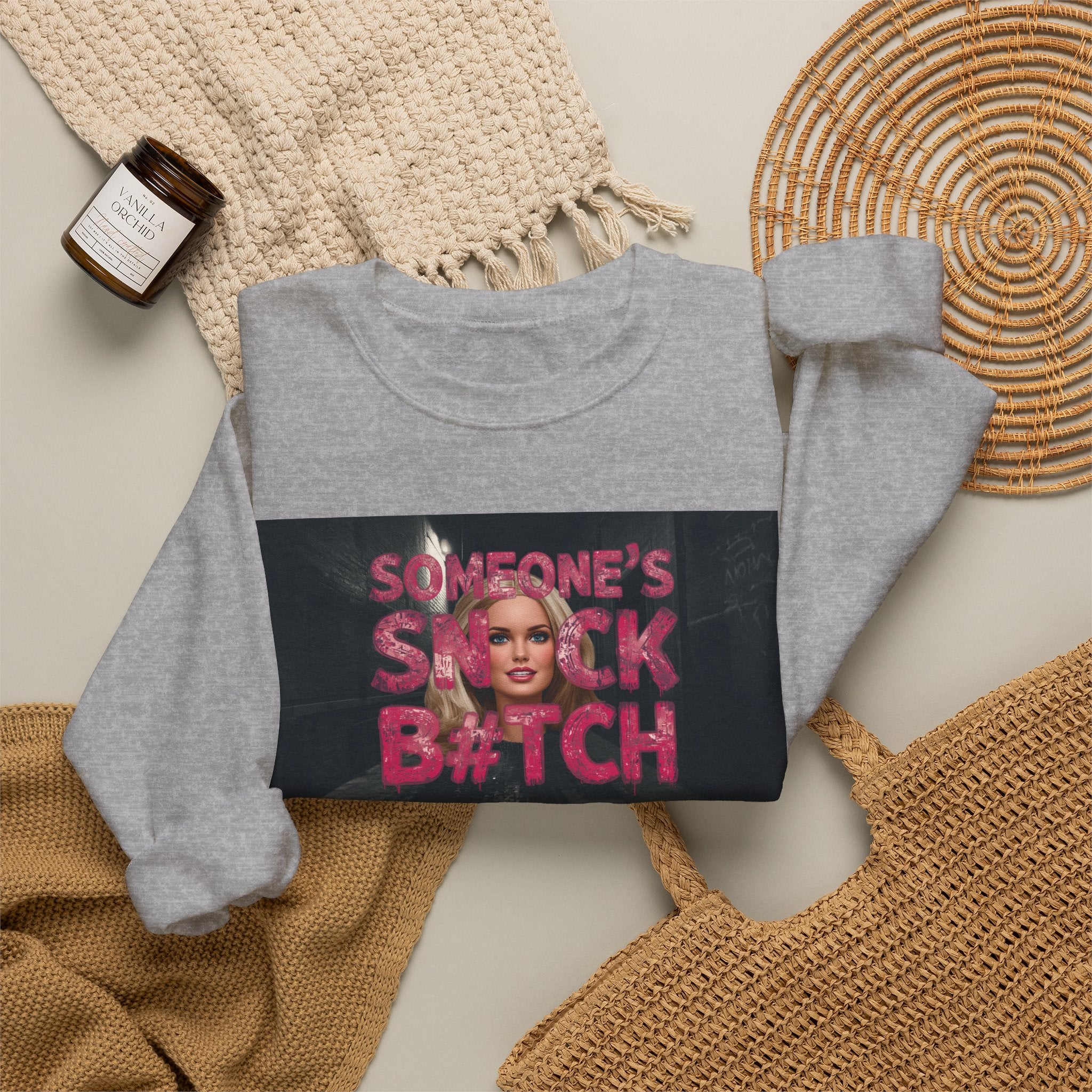 Crewneck Sweatshirt — "Someone's Snack B*tch" Glam Graphic
