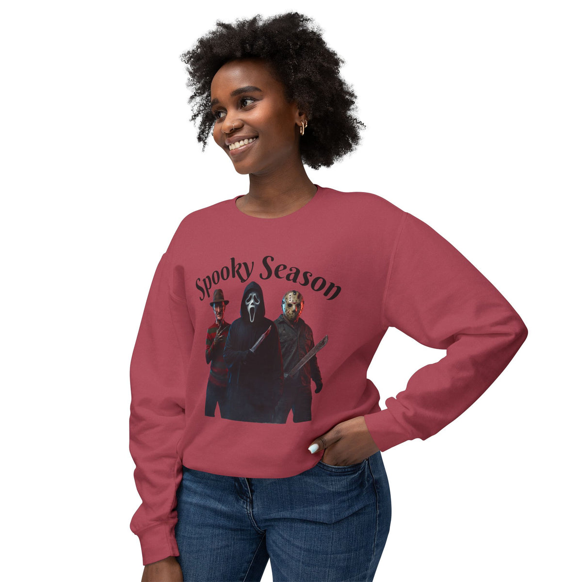 Spooky Season Sweatshirt — Horror Icons Crewneck (Freddy, Ghostface, Michael Myers)