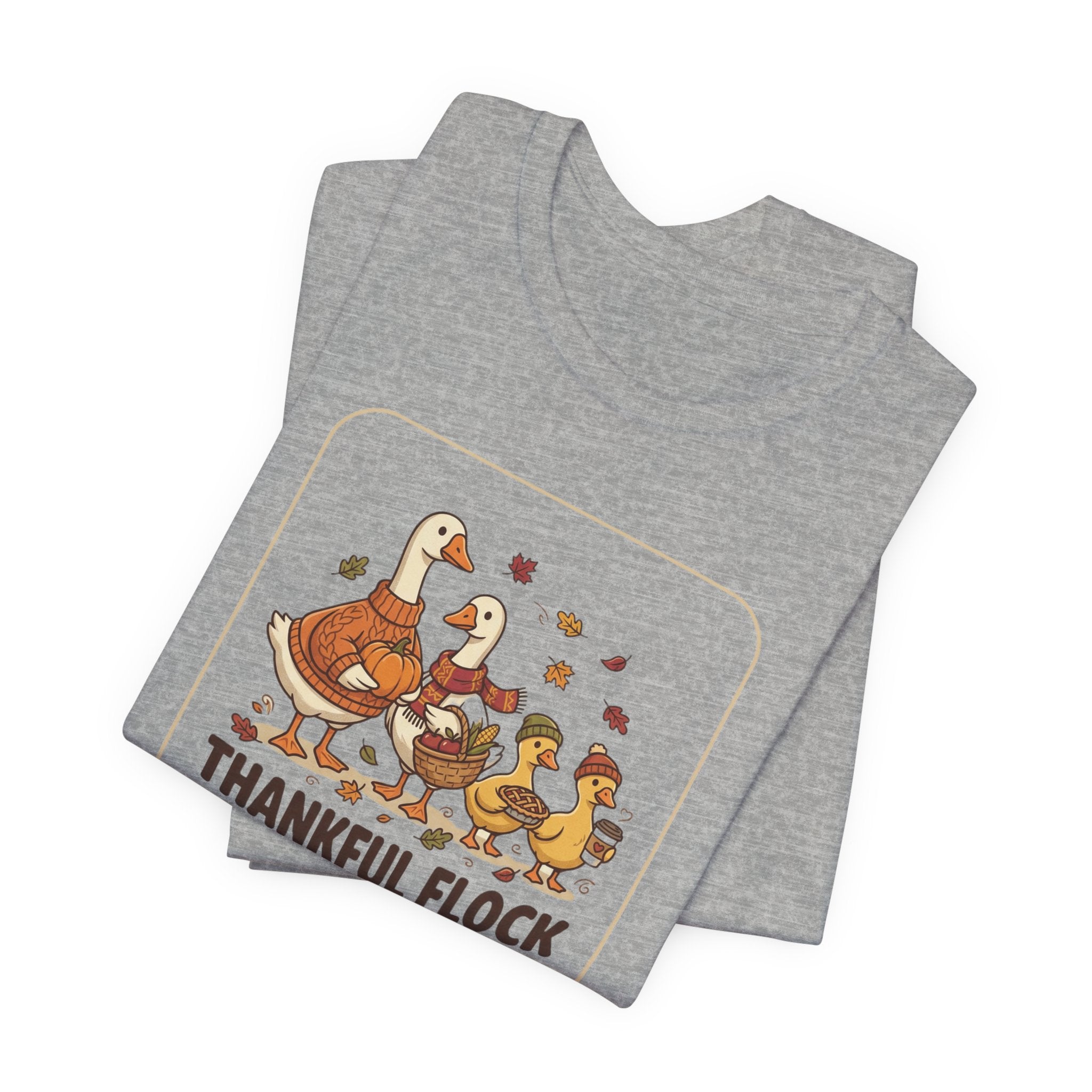 Thankful Flock Tee | Thanksgiving Harvest, Cute Turkey Family, Fall Leaves