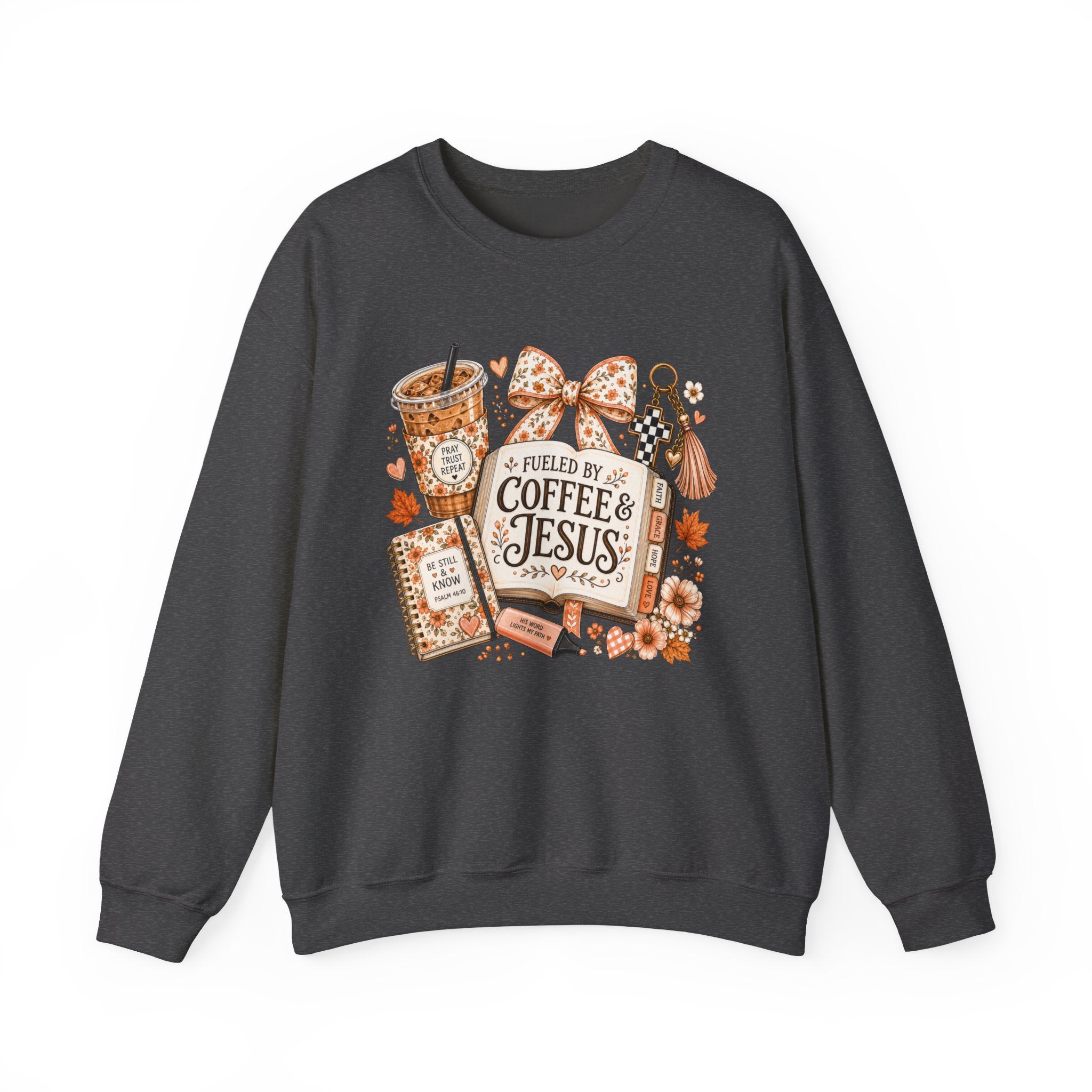Christian Coffee Sweatshirt — "Fueled by Coffee & Jesus" Crewneck
