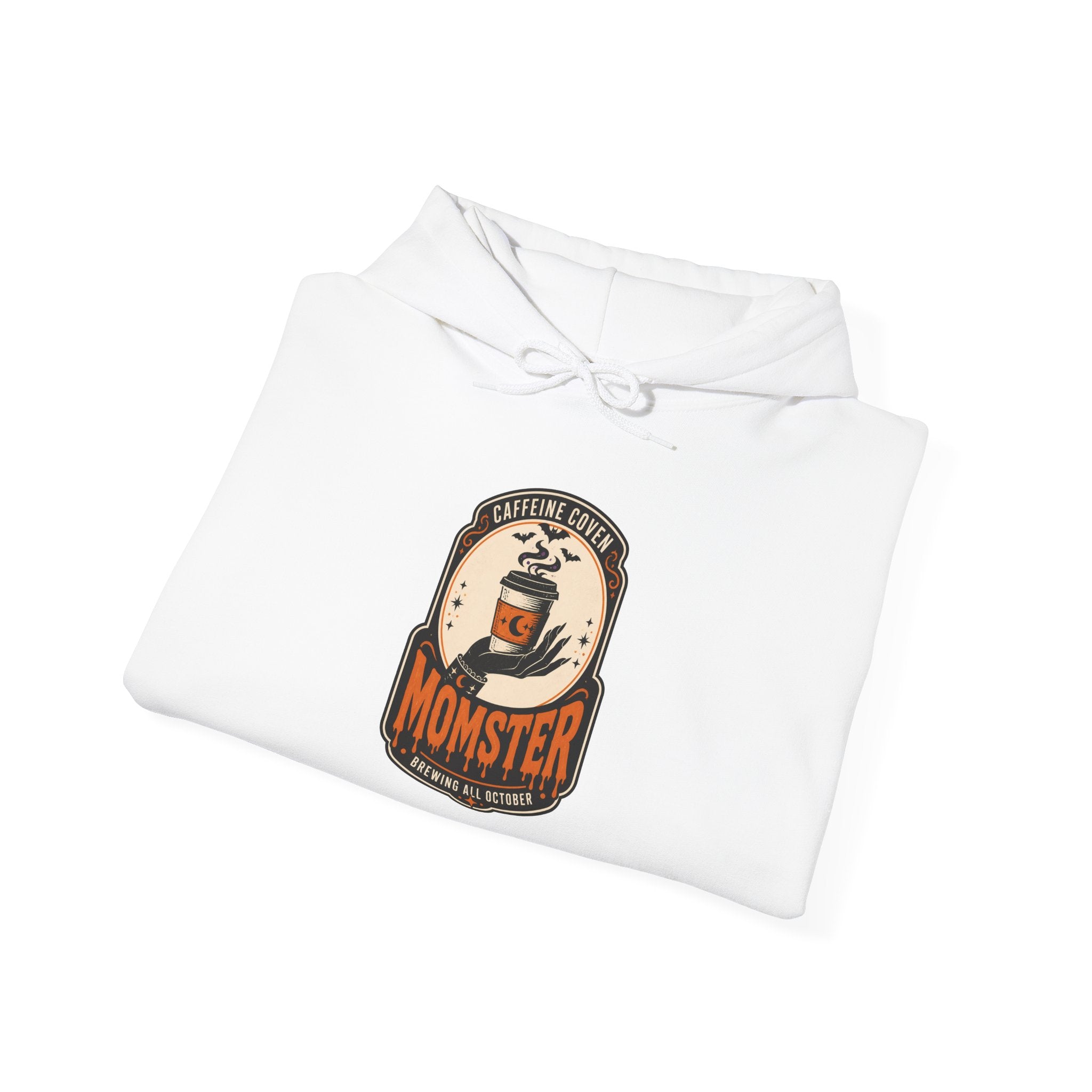 Momster Vampire Logo Hoodie | Halloween mom graphic, bats, distressed lettering
