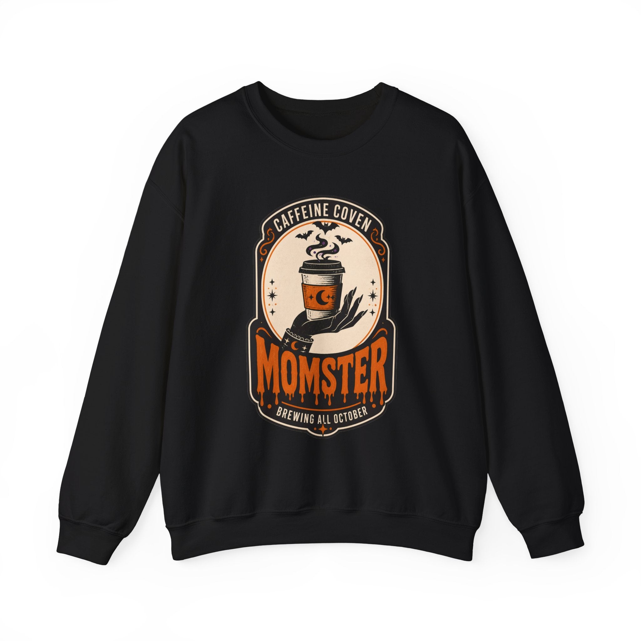 Momster Caffeine Coven Crewneck Sweatshirt | Halloween mom graphic