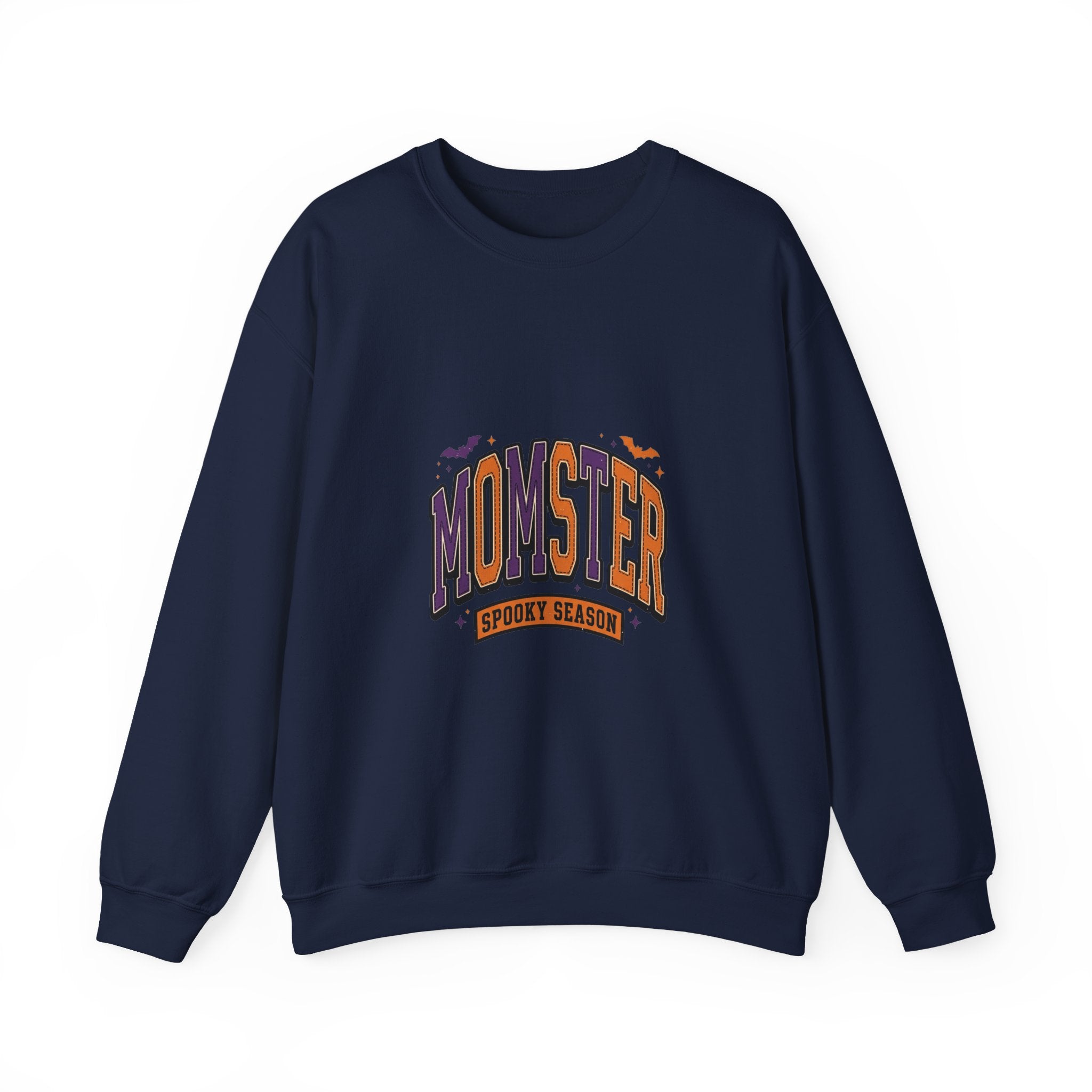Momster Spooky Season Crewneck Sweatshirt | Halloween mom, bats, vintage orange-purple